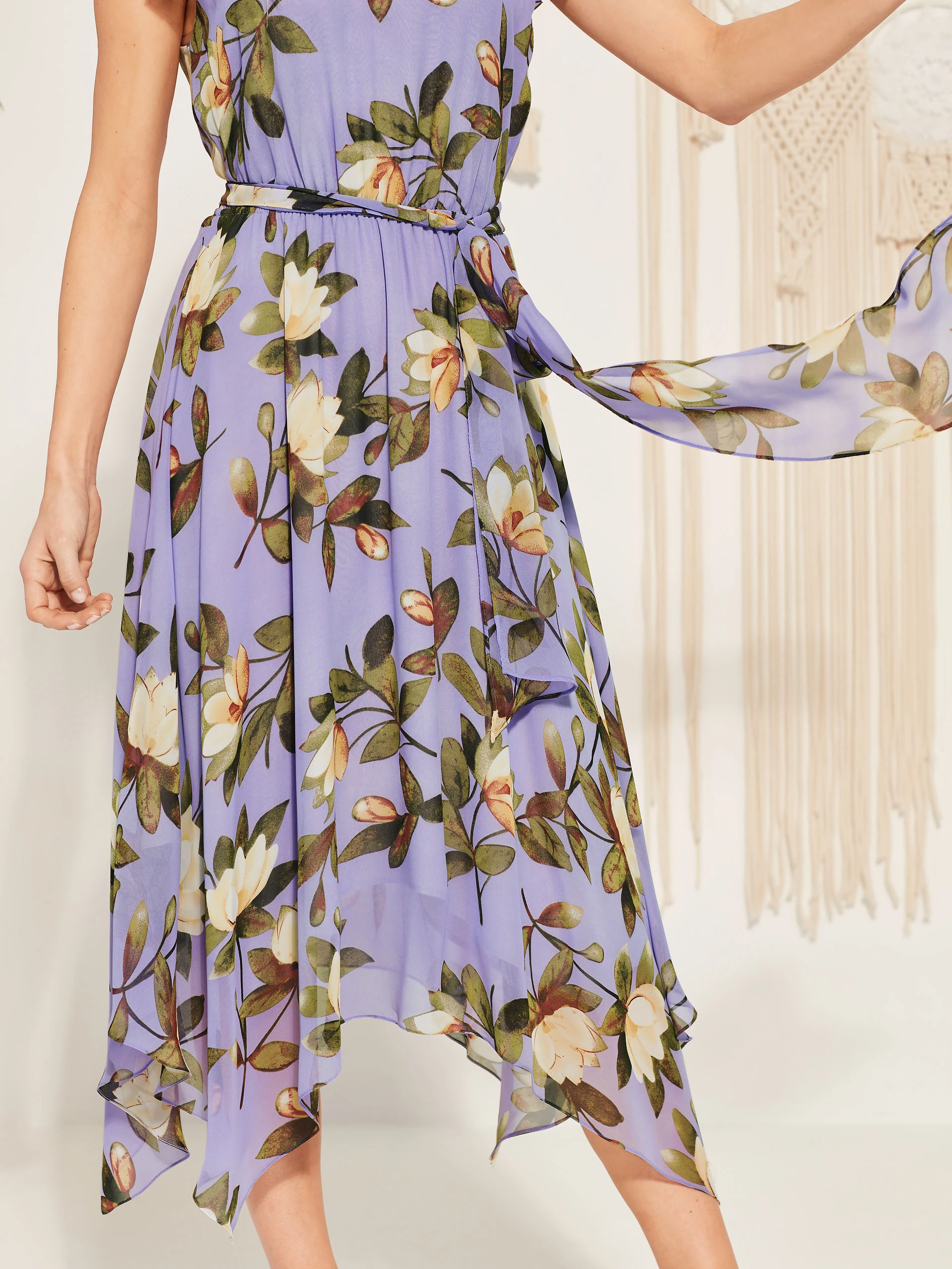 LAVENDER FLORAL PATTERN DRESS