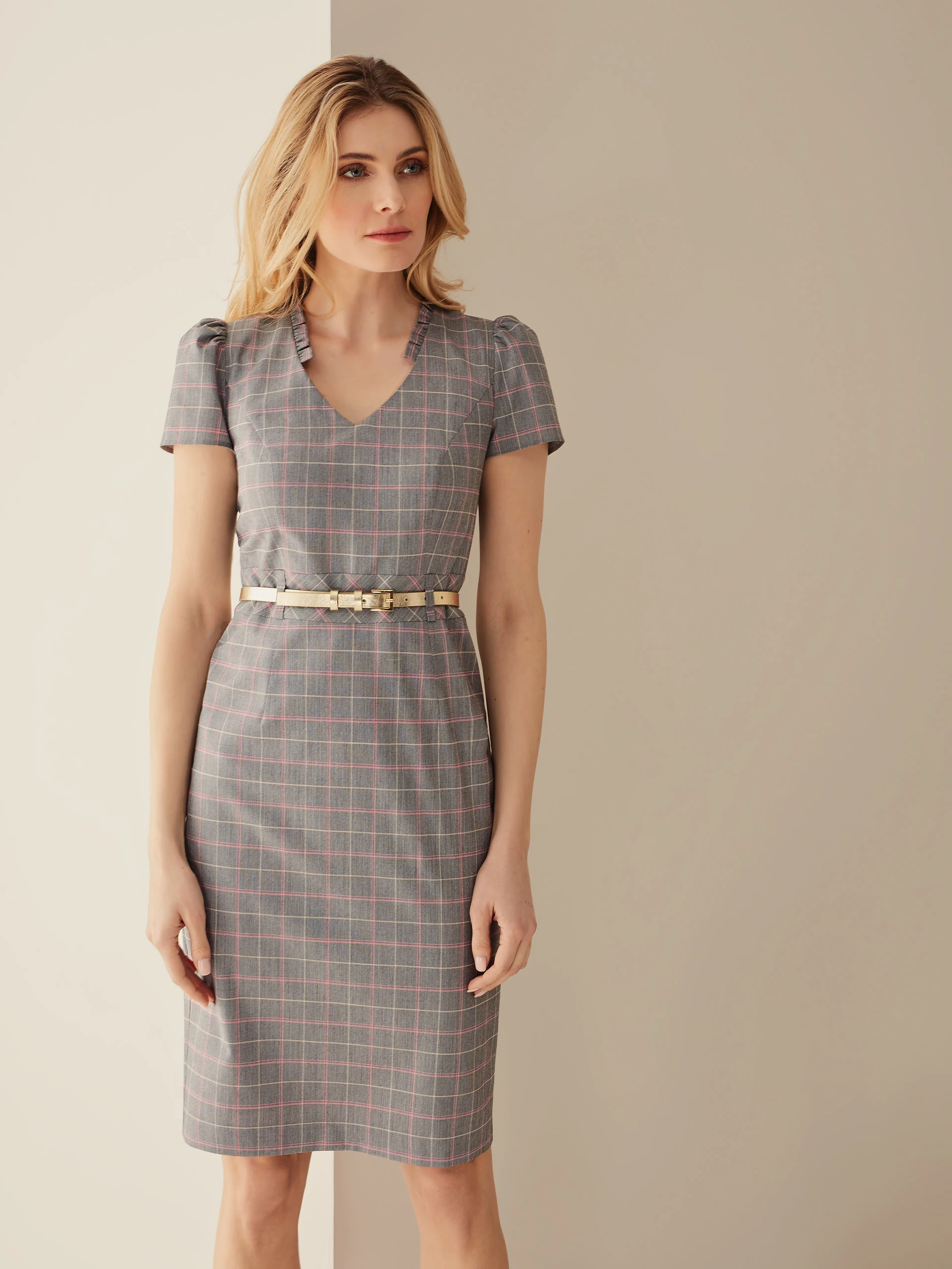 CHECKERED PENCIL DRESS