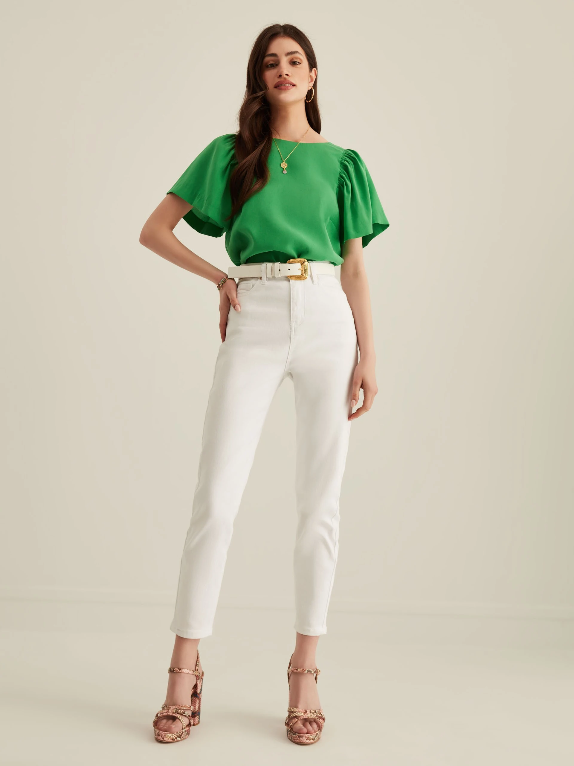 GREEN BLOUSE WITH OPEN BACK