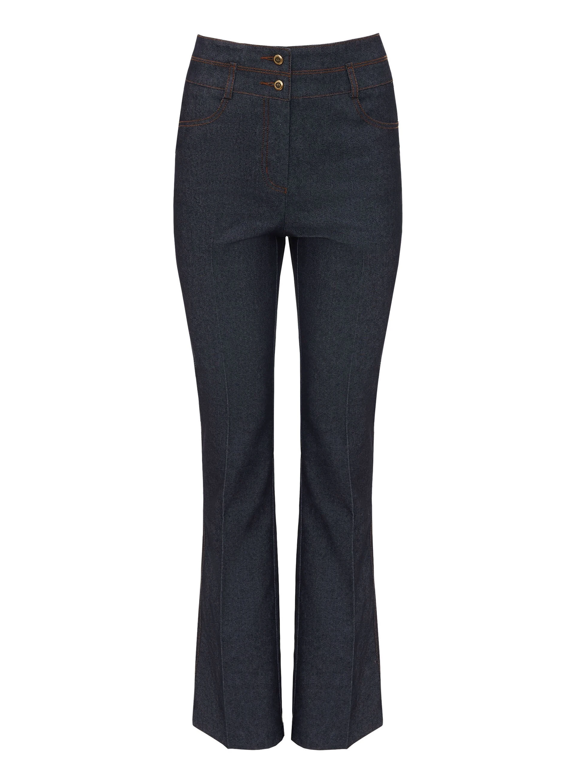 HIGH-WAISTED DENIM PANTS