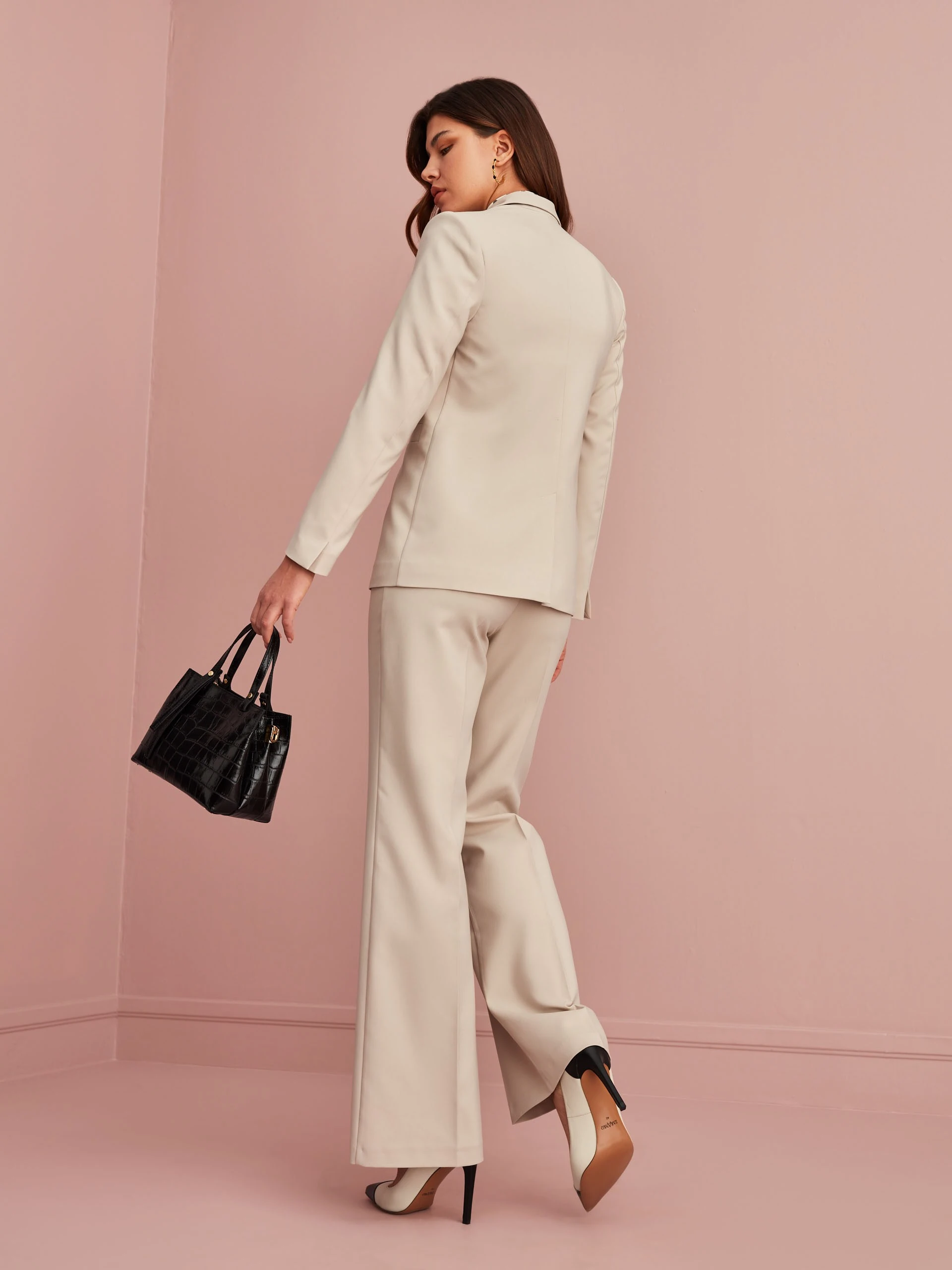 BEIGE PANTS WITH WIDE LEG