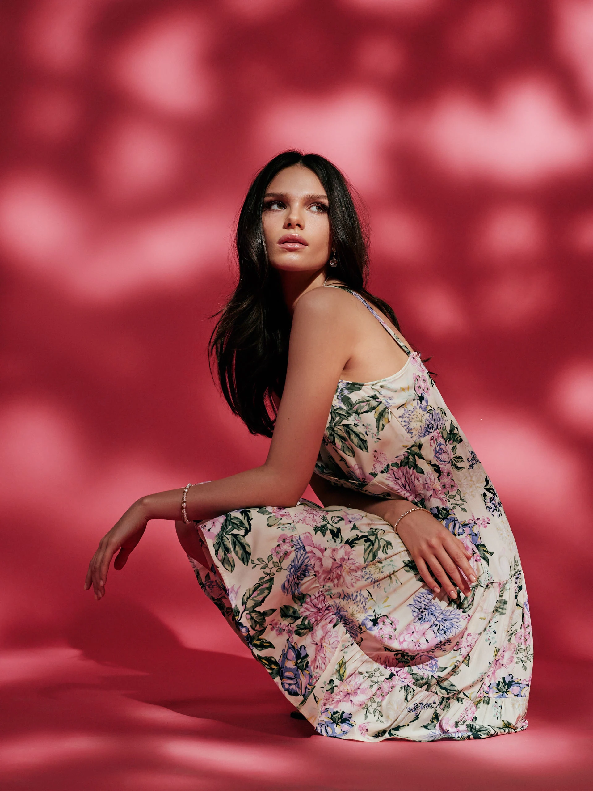 Cream floral dress