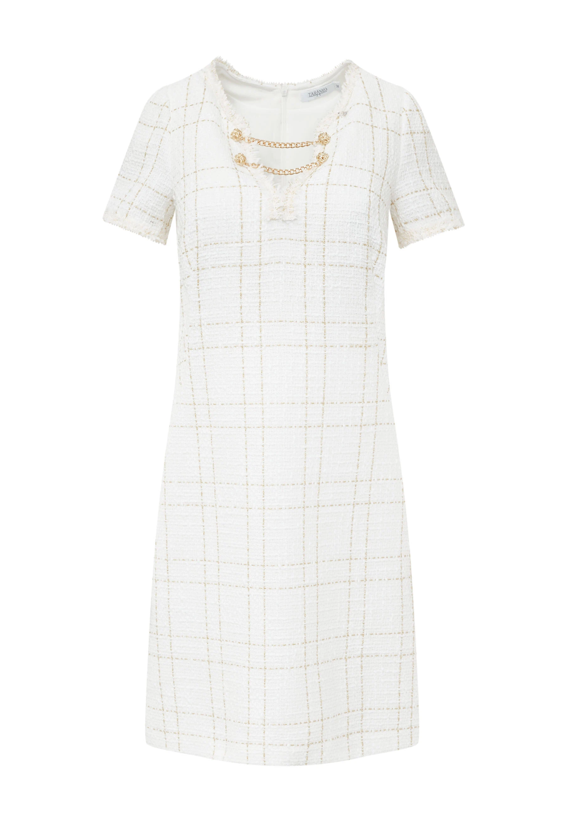 Beige dress with short sleeves