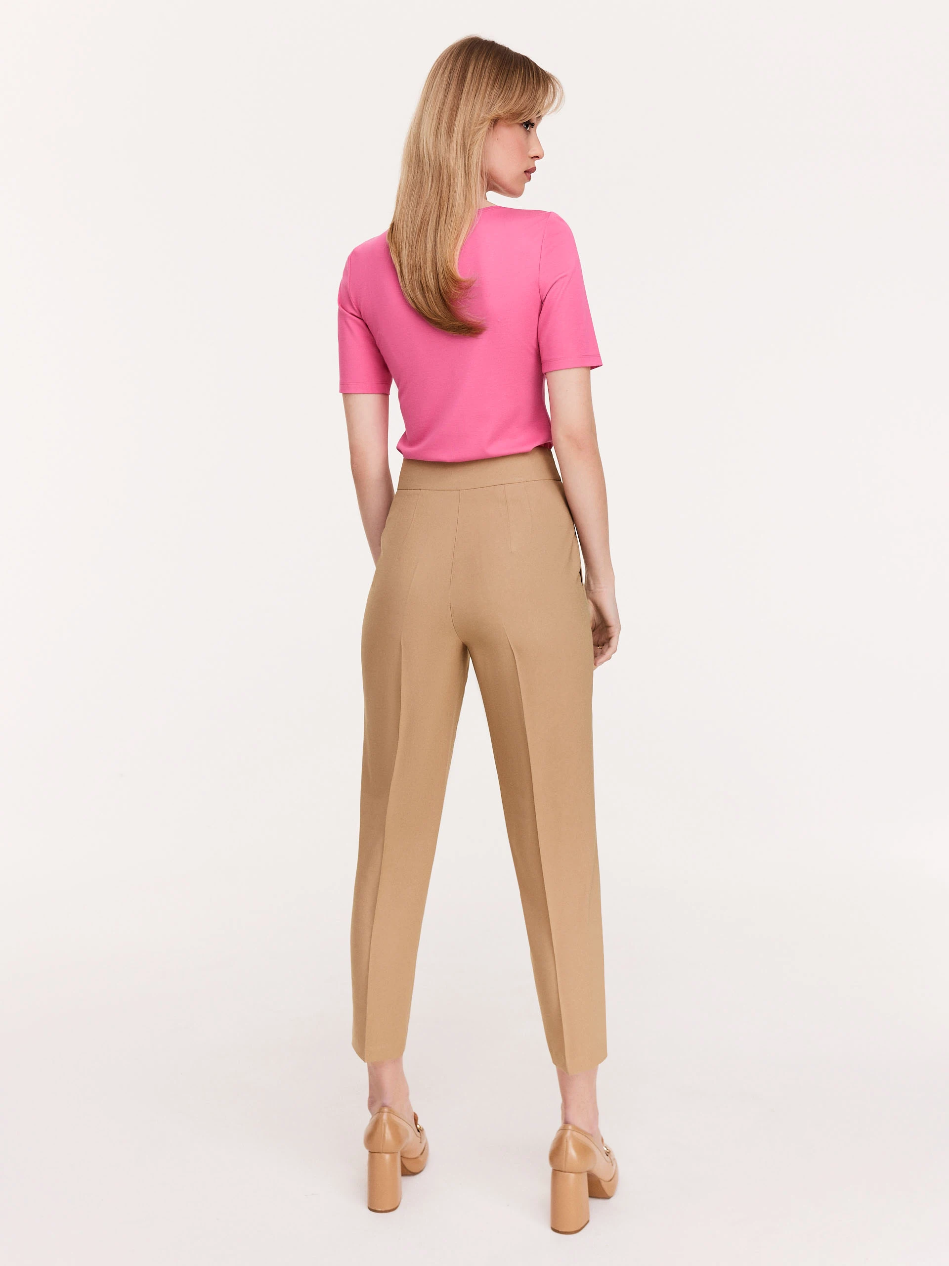 Pink viscose short sleeve blouse