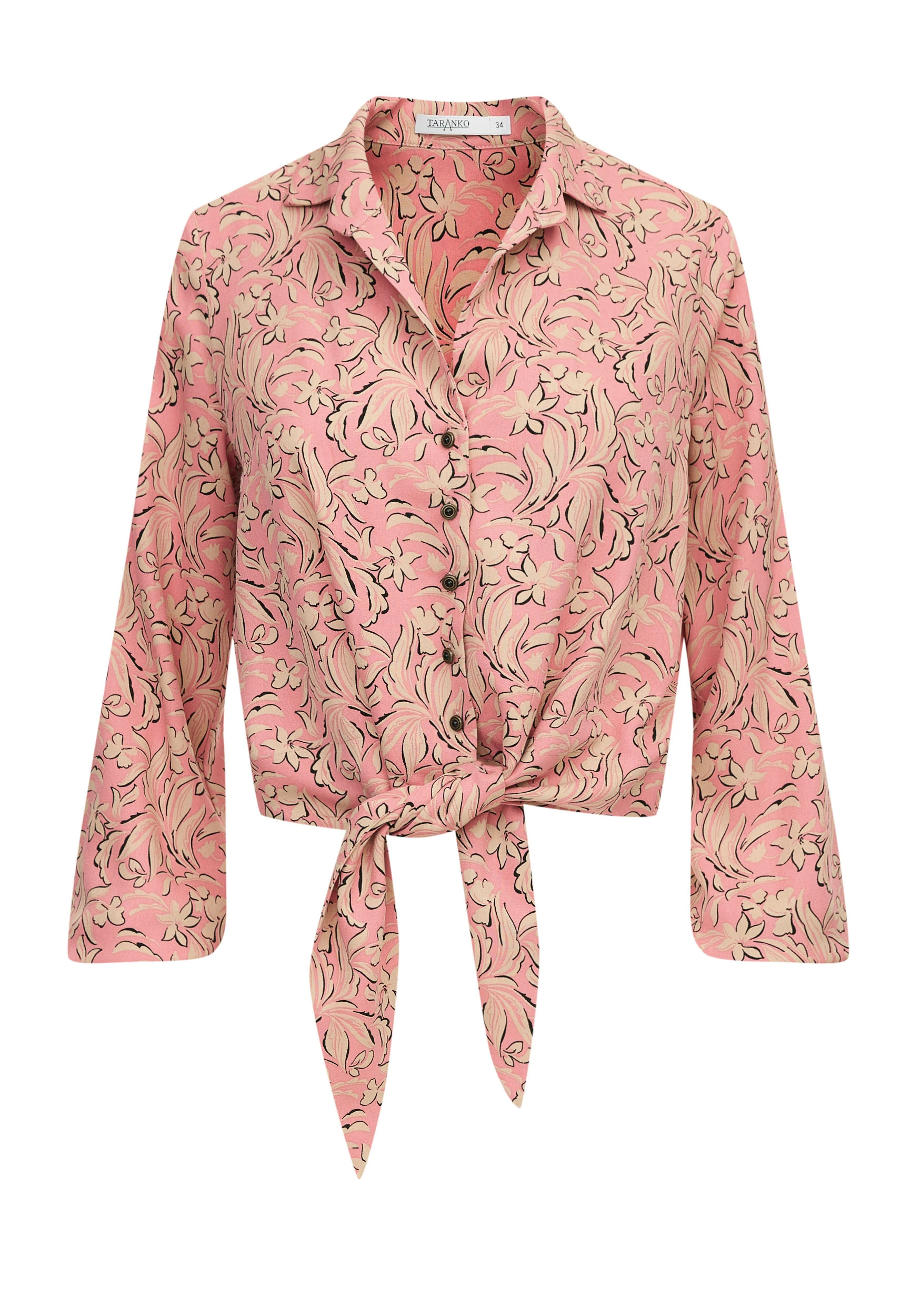 Pink viscose shirt with flowers