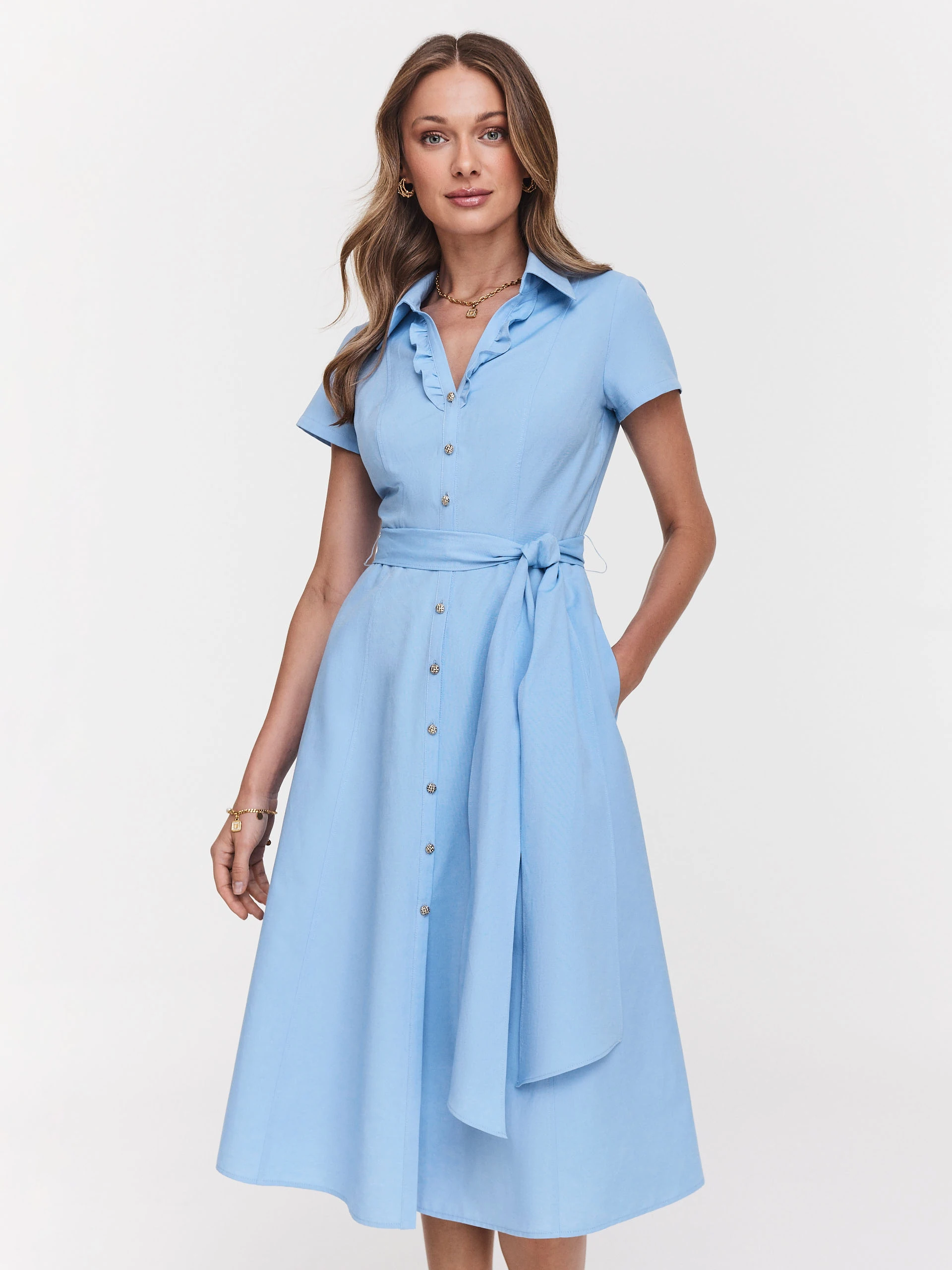 Blue cotton dress