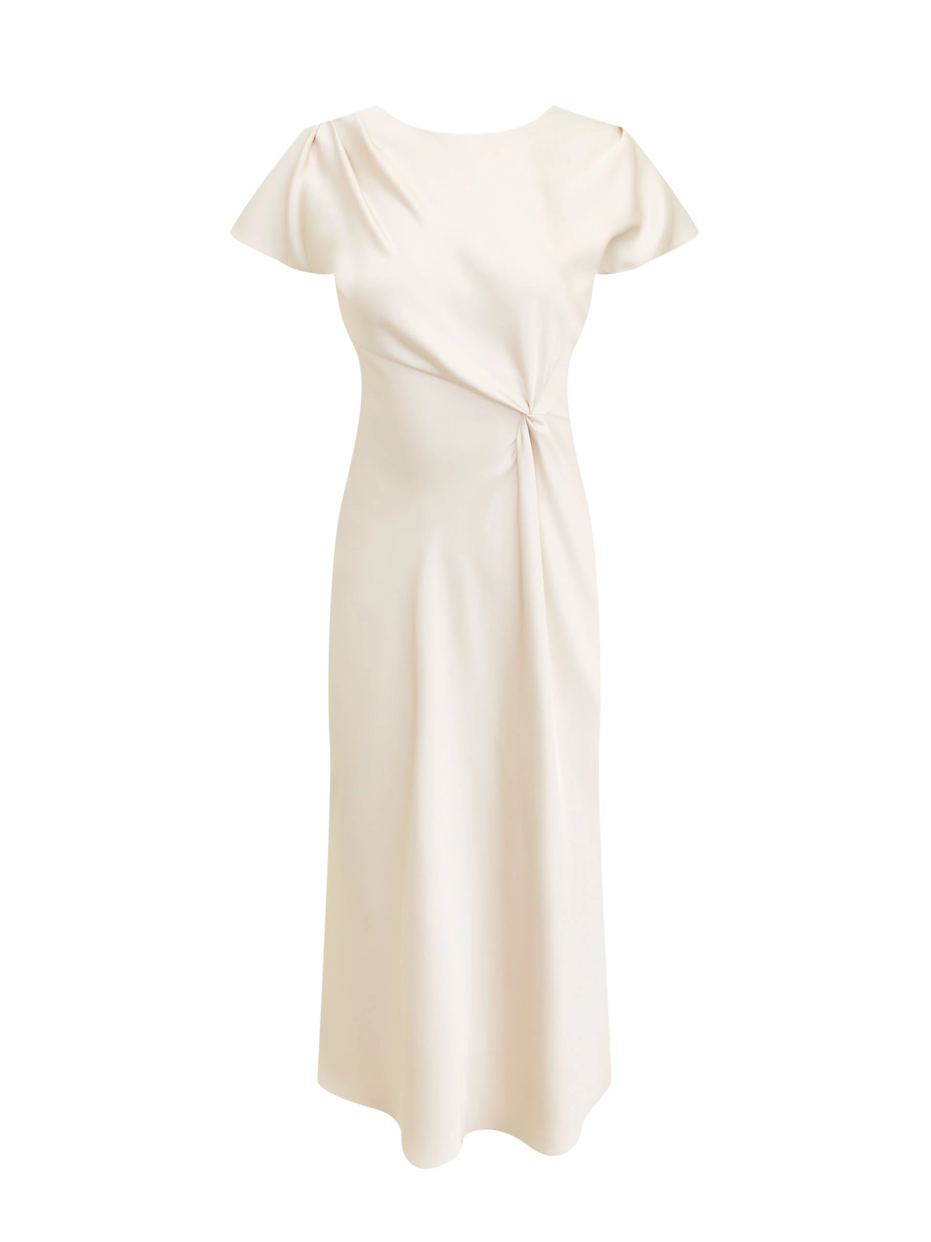Elegant knee-length dress with waist crease