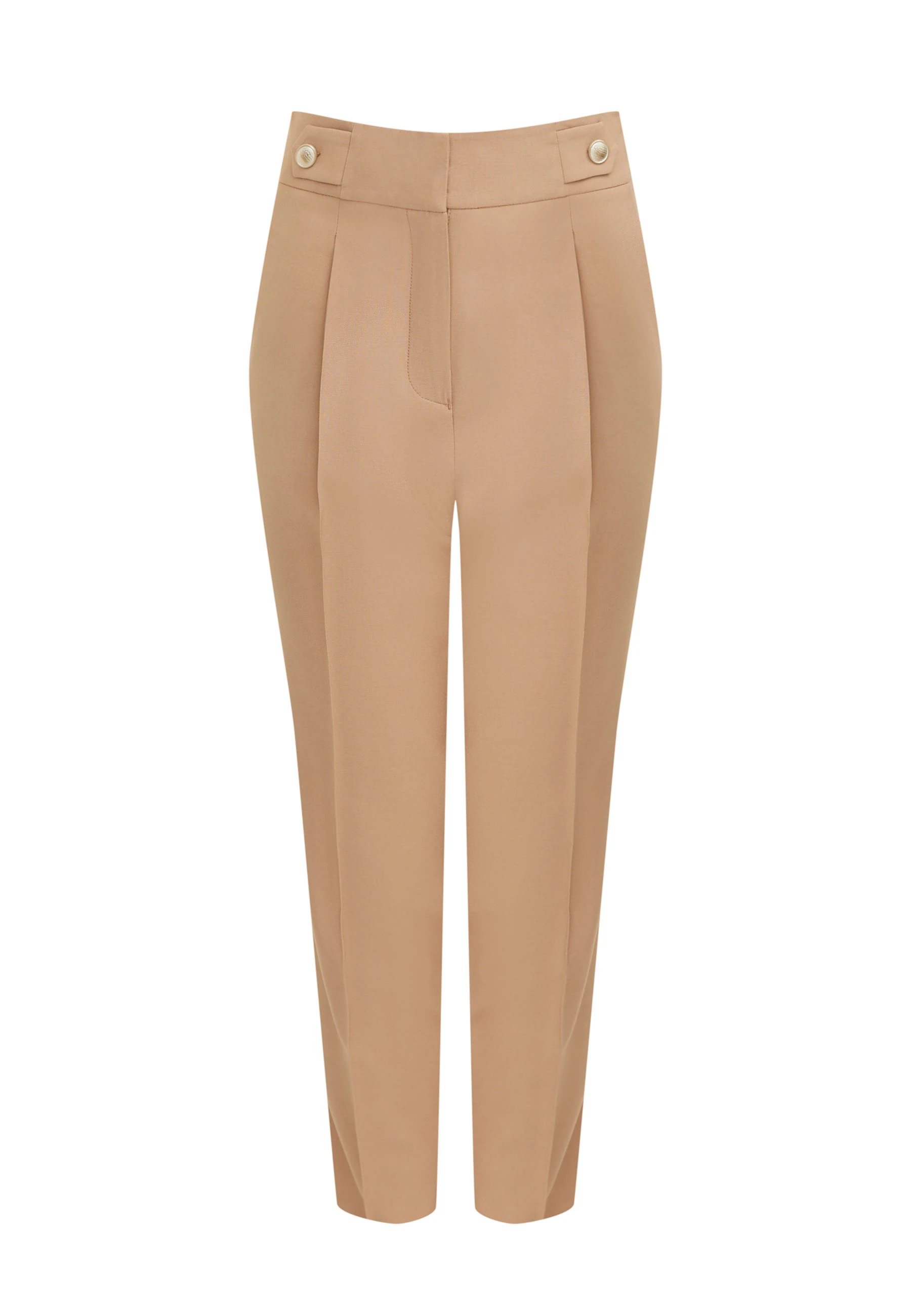 Caramel high-waisted cigarette pants