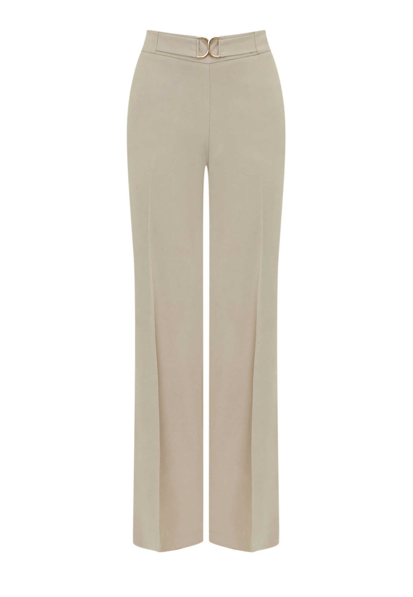 Beige pants with wide legs
