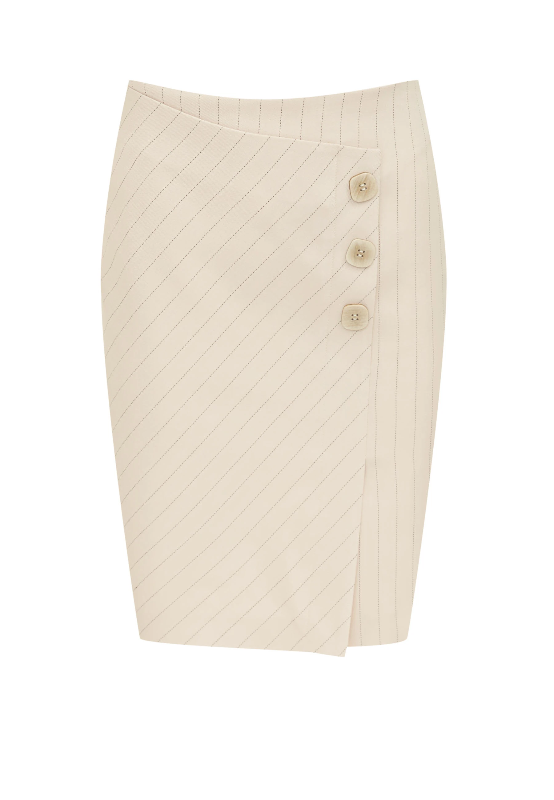 Striped pencil pleated skirt
