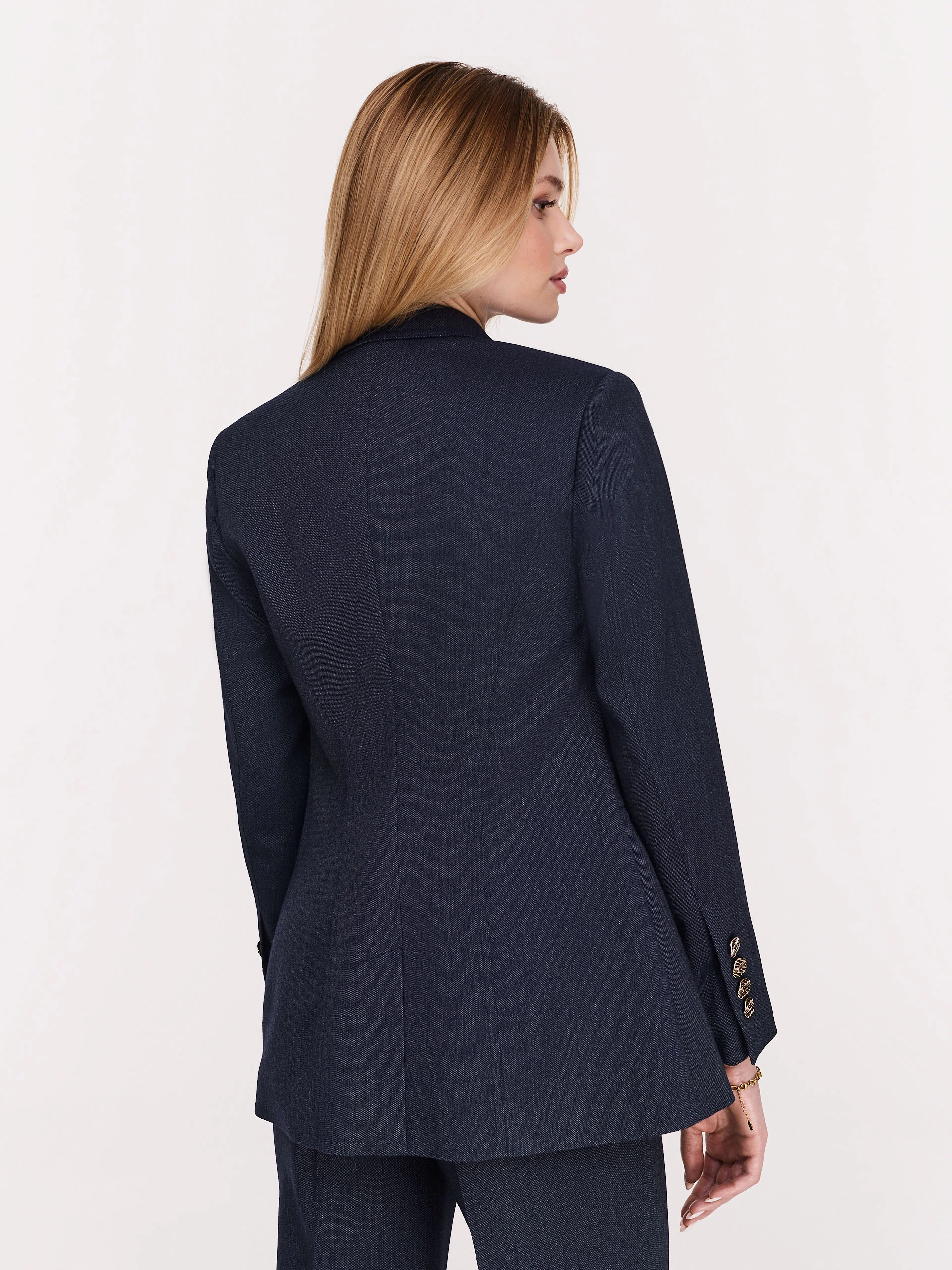 Denim single-breasted jacket