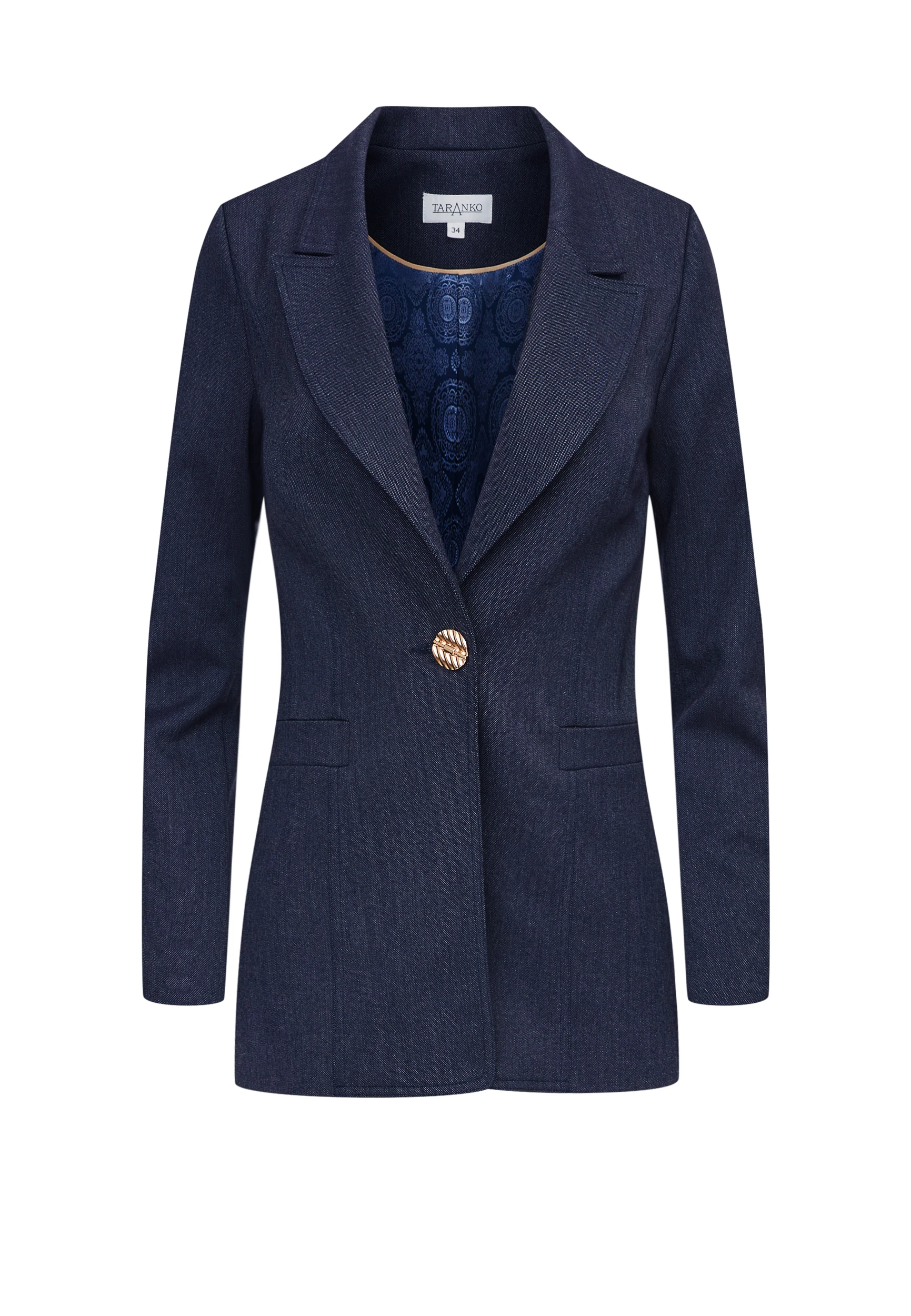 Denim single-breasted jacket