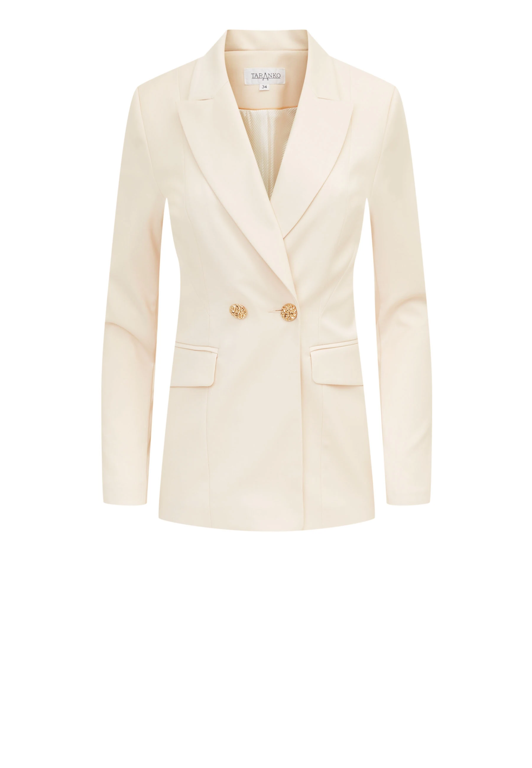 Cream suit jacket with decorative buttons