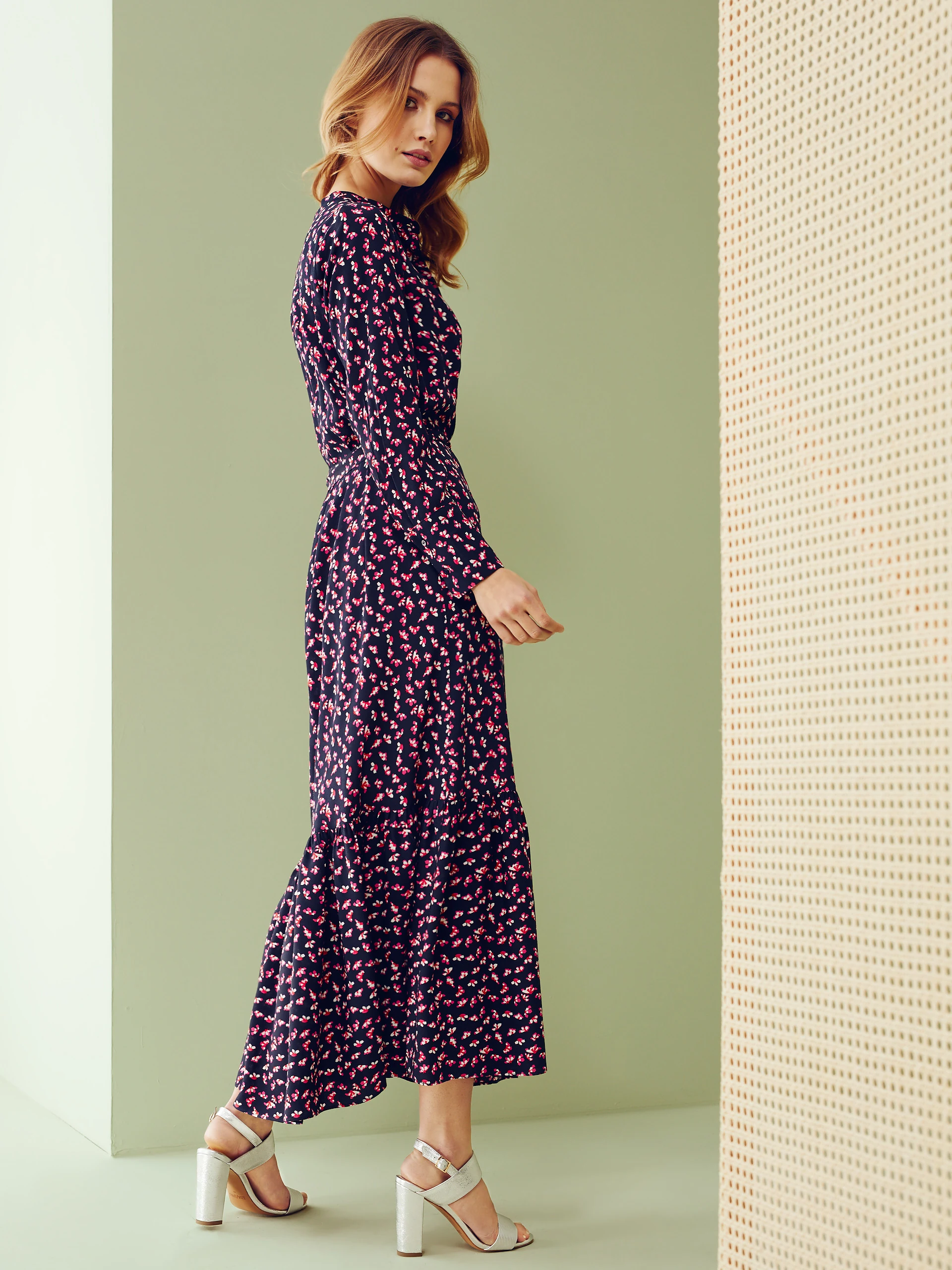 MAXI DRESS WITH RUFFLE AT BOTTOM