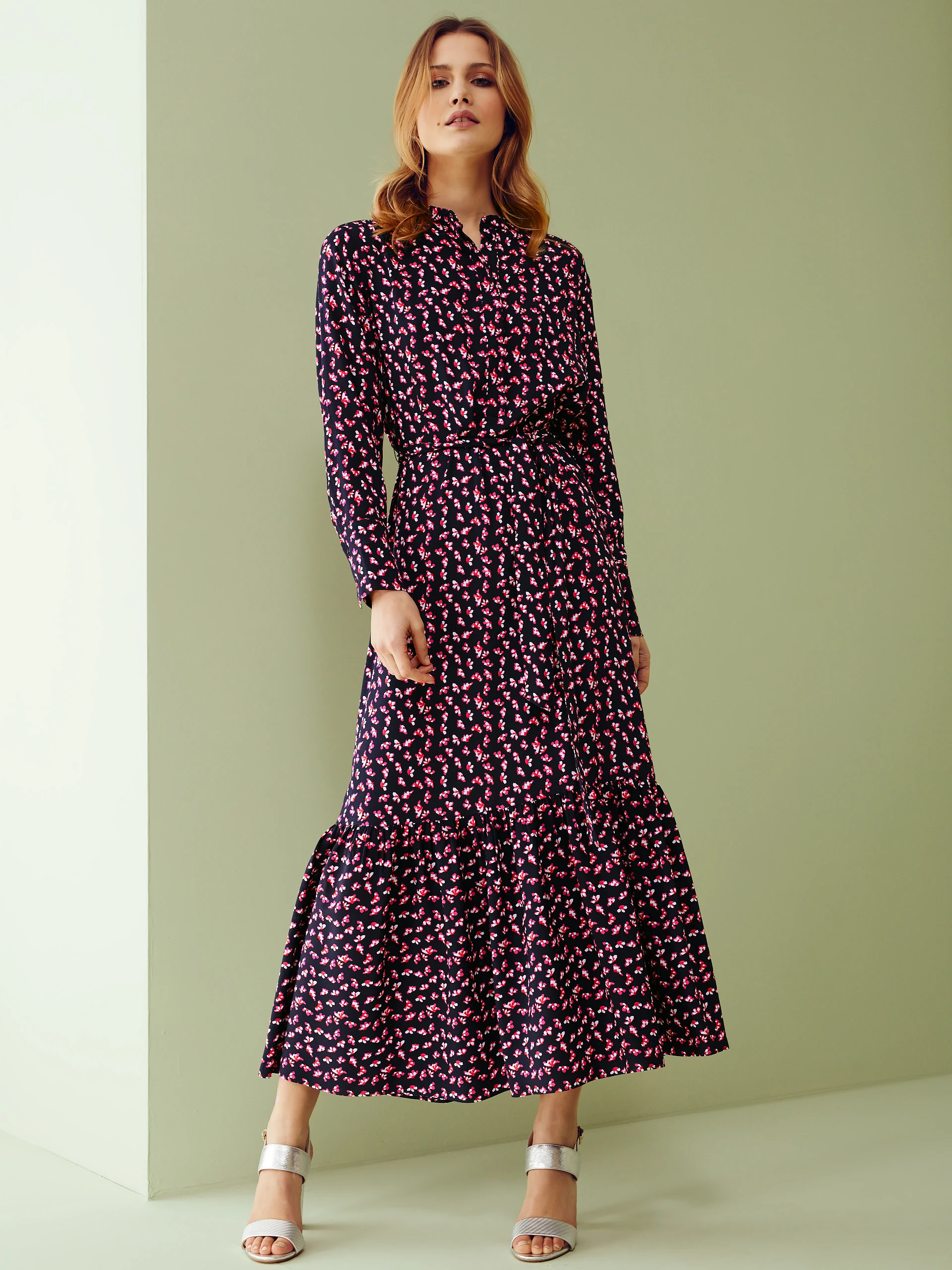MAXI DRESS WITH RUFFLE AT BOTTOM