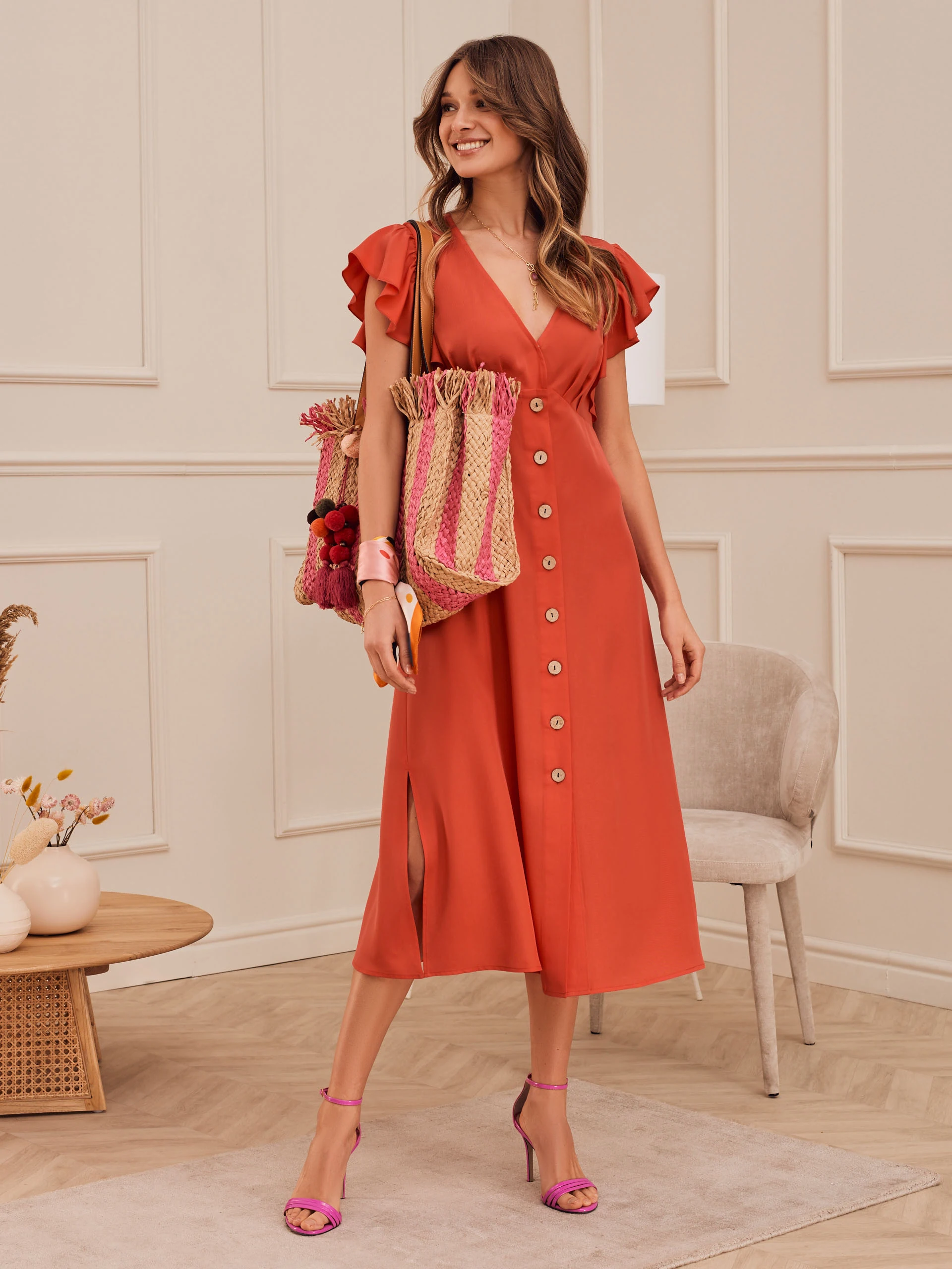 ORANGE ETHEREAL DRESS