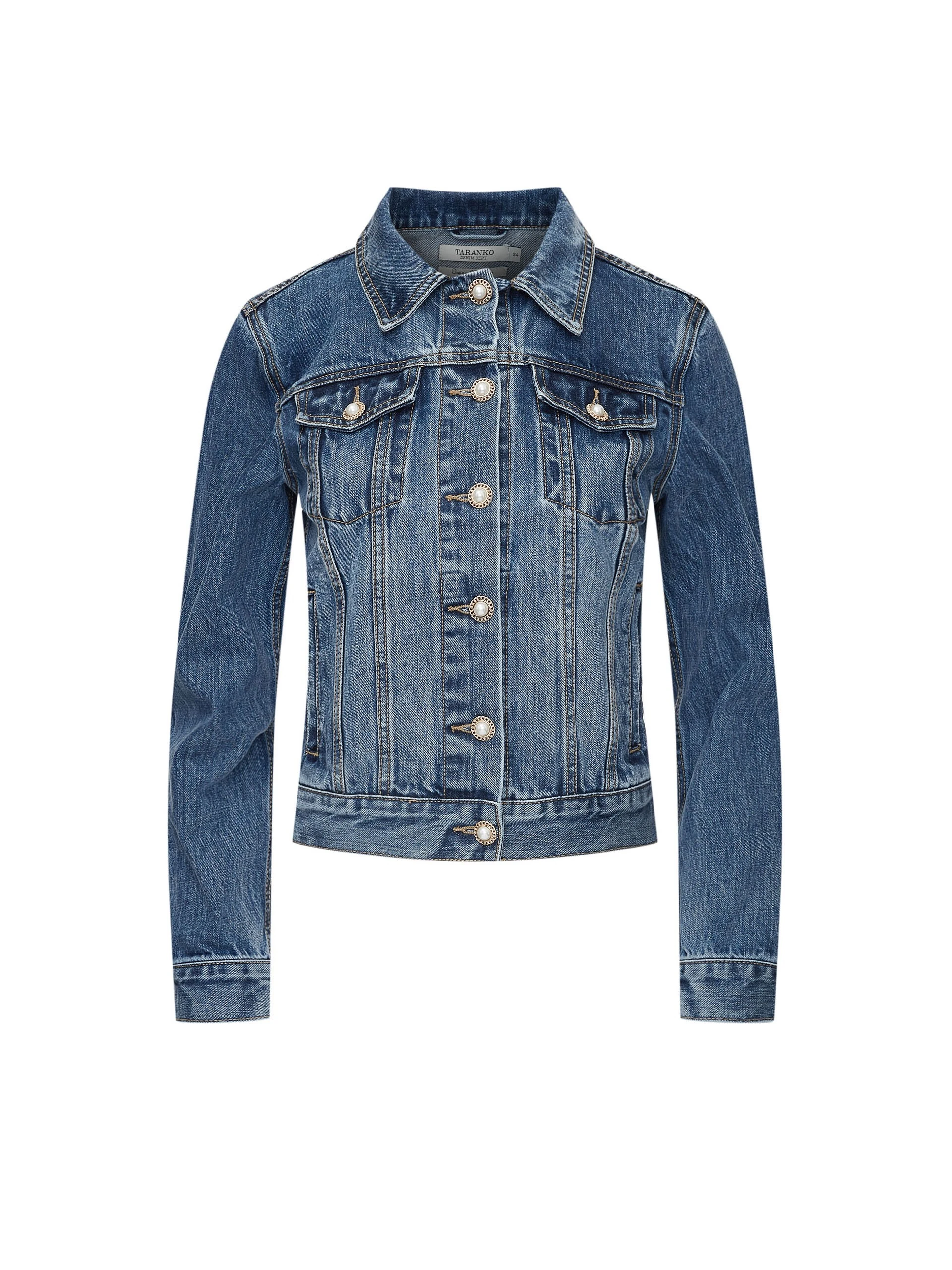 DENIM JACKET WITH PEARL BUTTONS