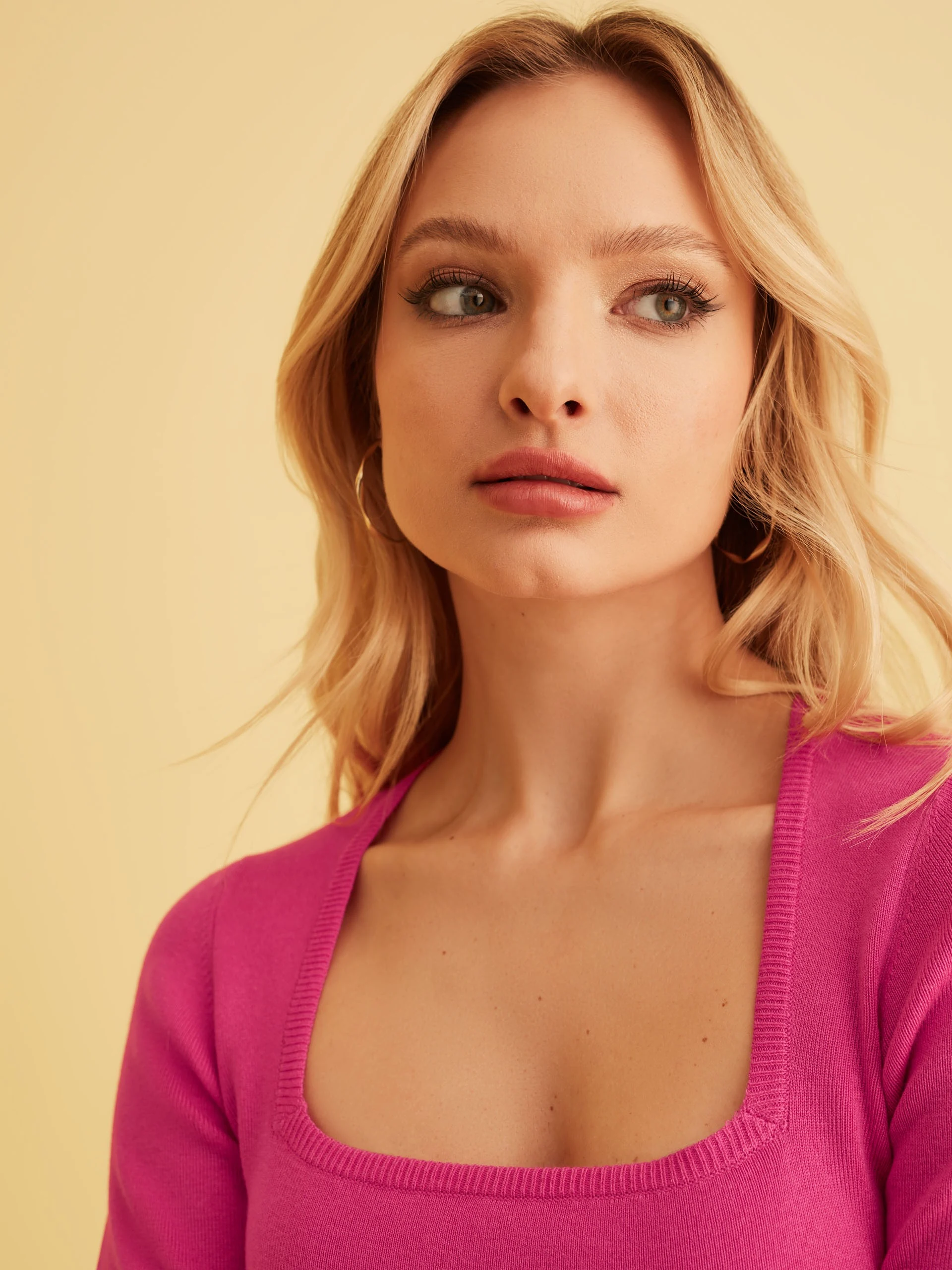 PINK KNITTED MINI DRESS