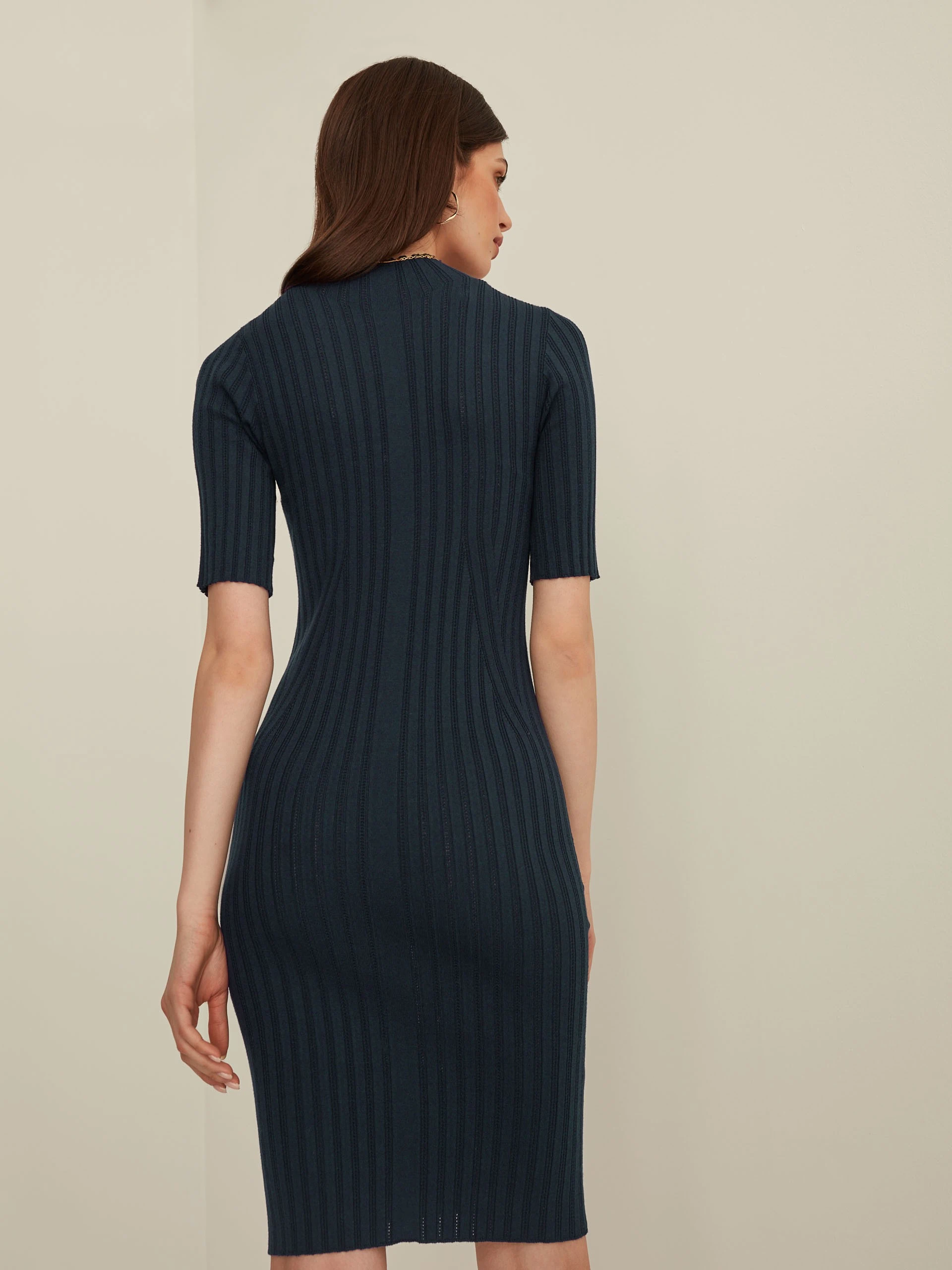 NAVY BLUE KNITTED DRESS