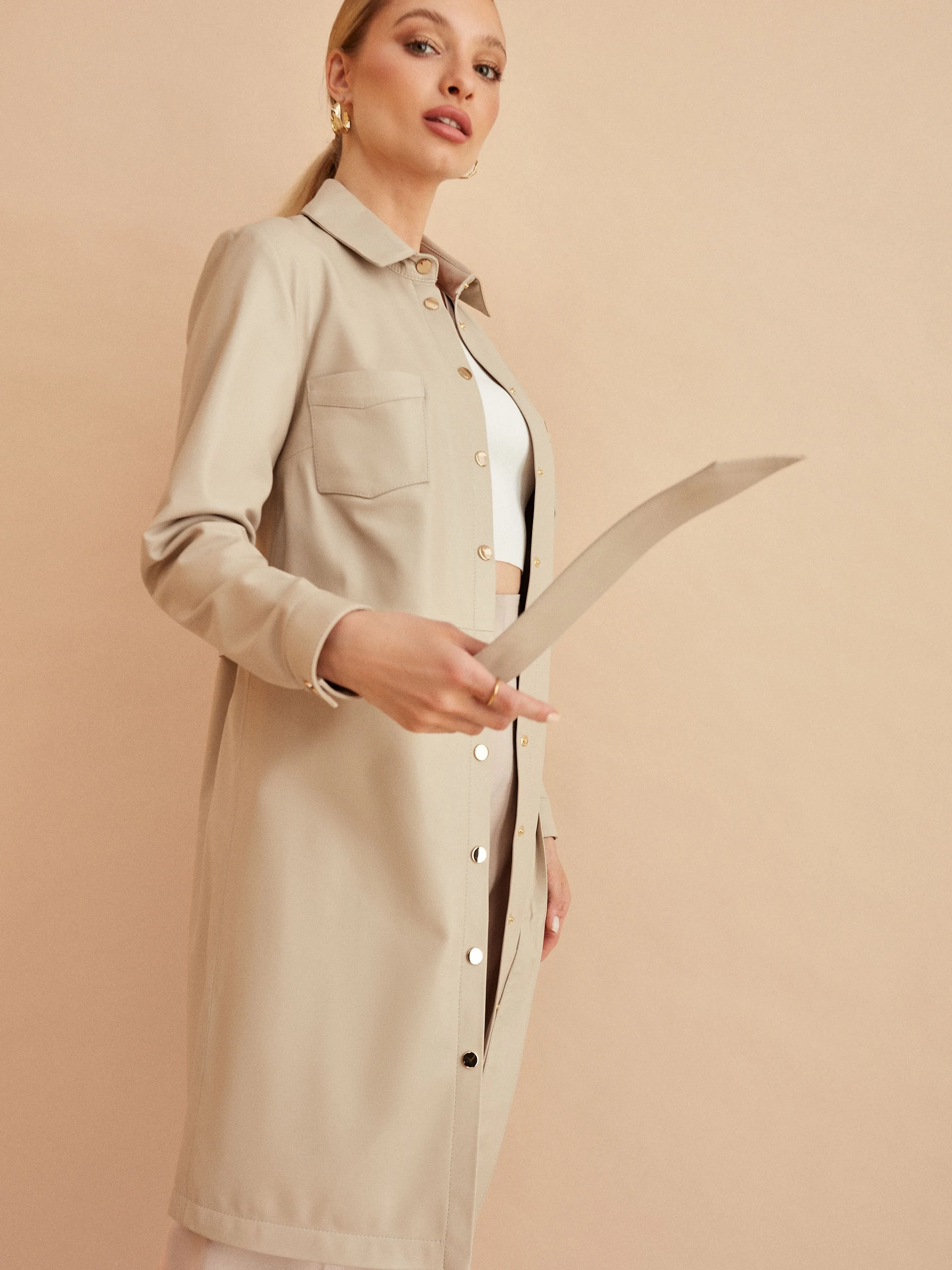 BEIGE LEATHER DRESS