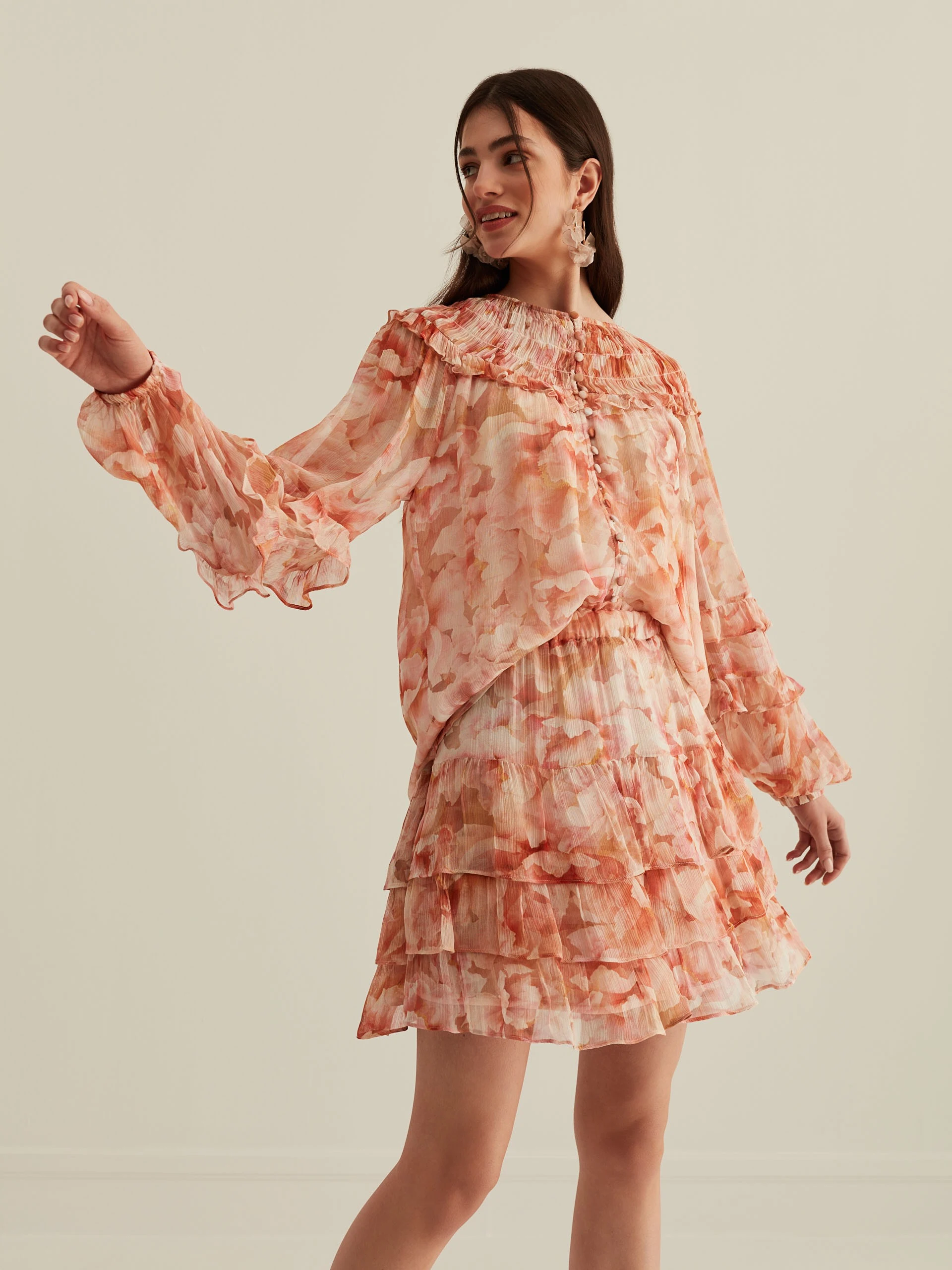 FLORAL VISCOSE SKIRT