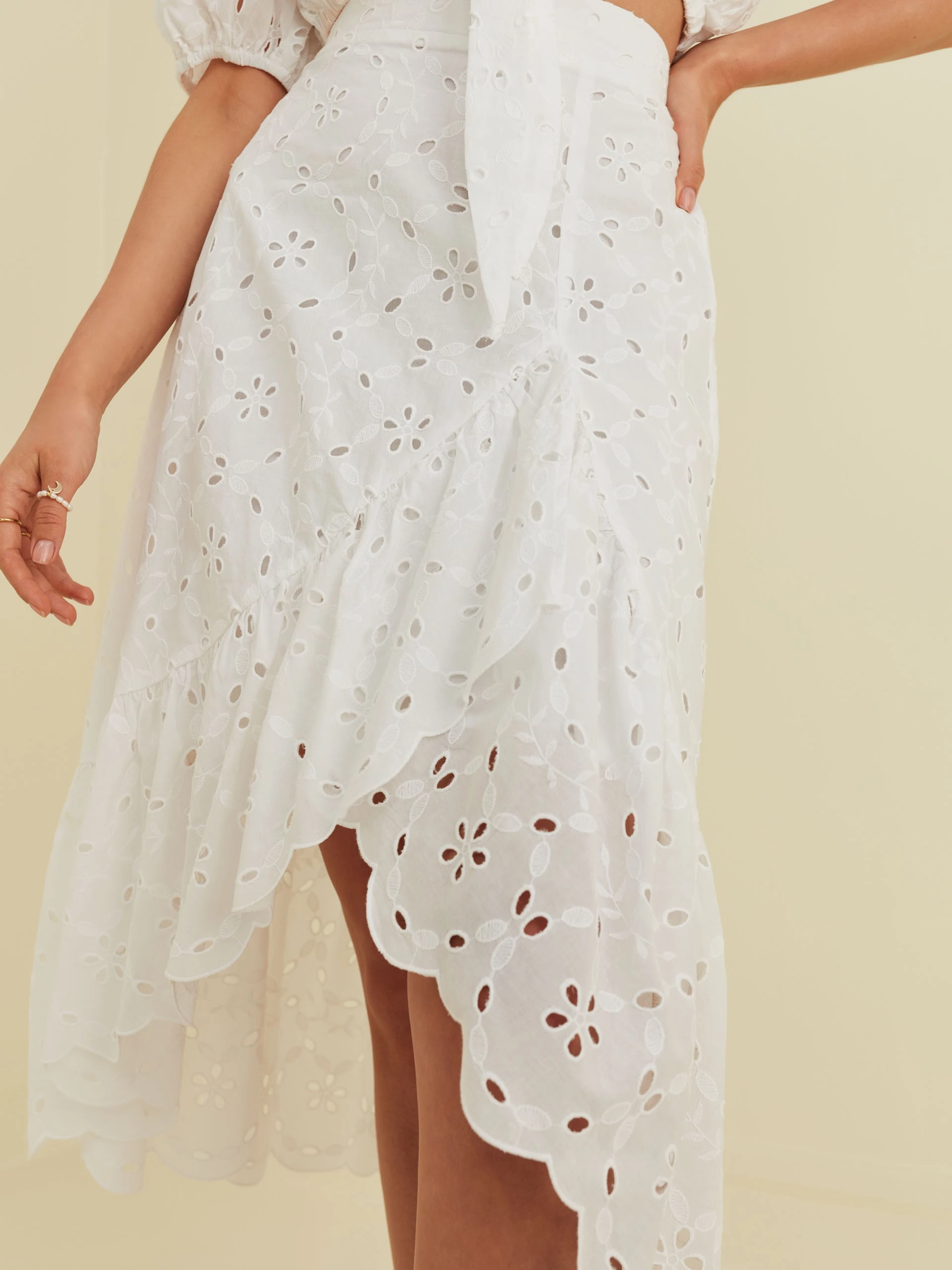 OPENWORK MIDI SKIRT