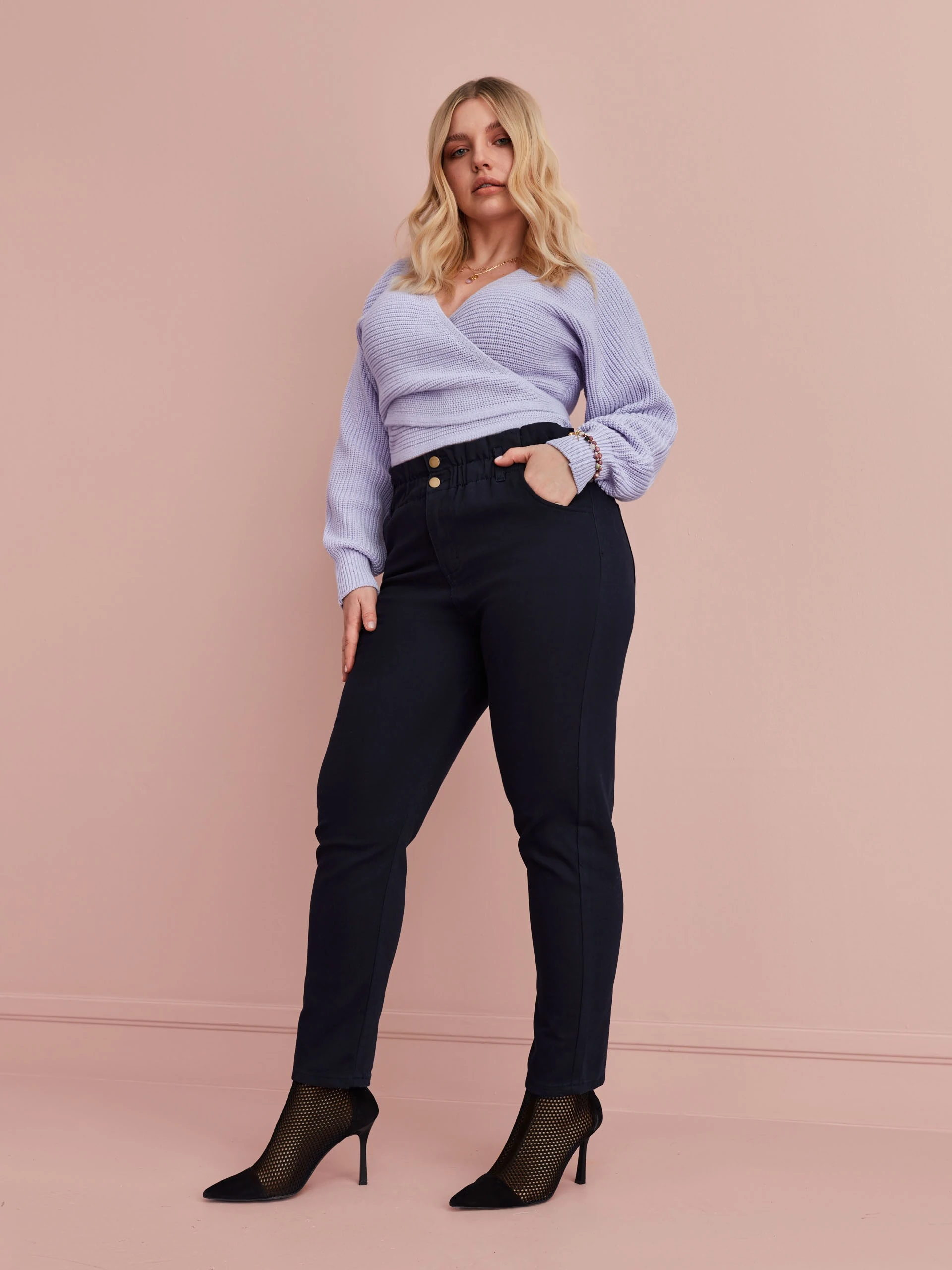 PURPLE WRAP SWEATER
