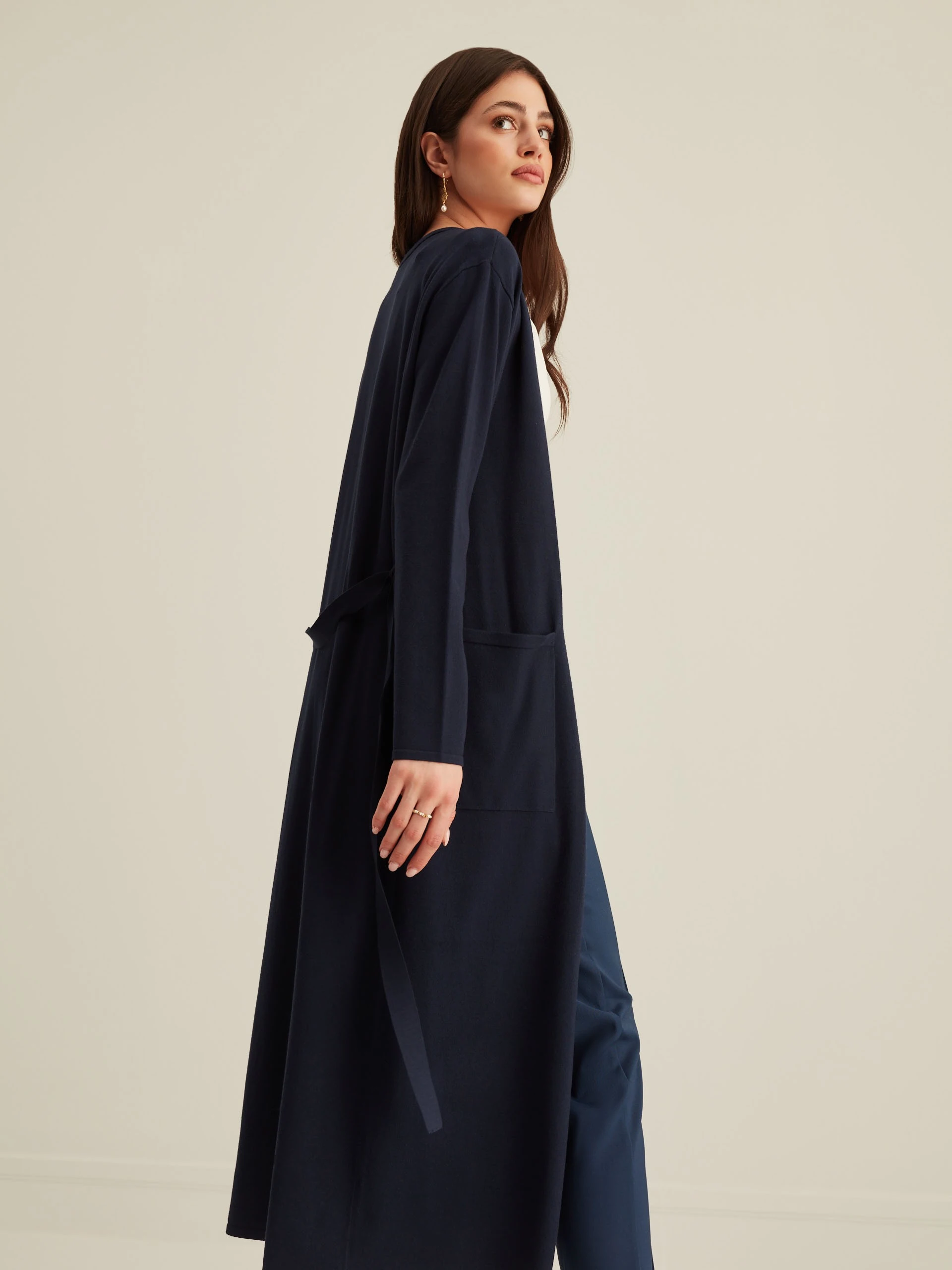 NAVY BLUE CARDIGAN WITH BINDING