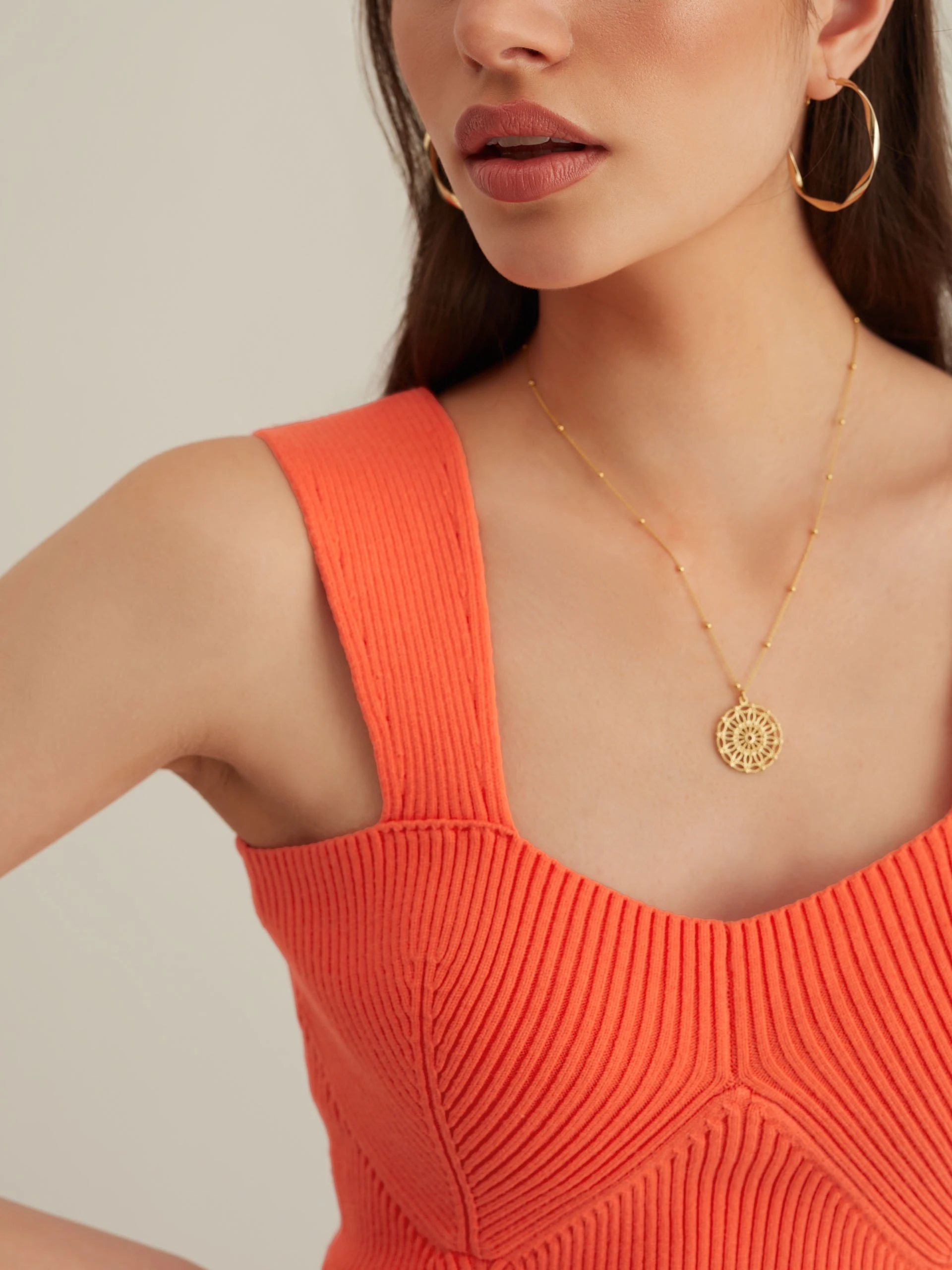 ORANGE KNIT TOP