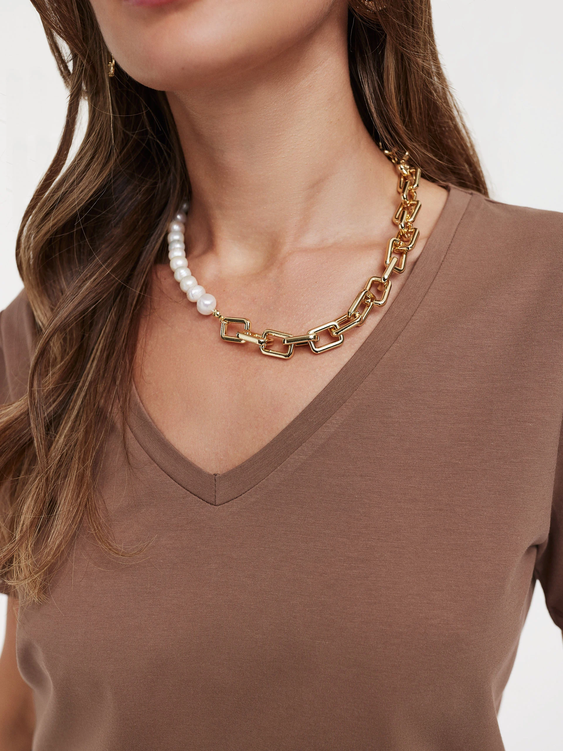 Light brown blouse with short sleeves