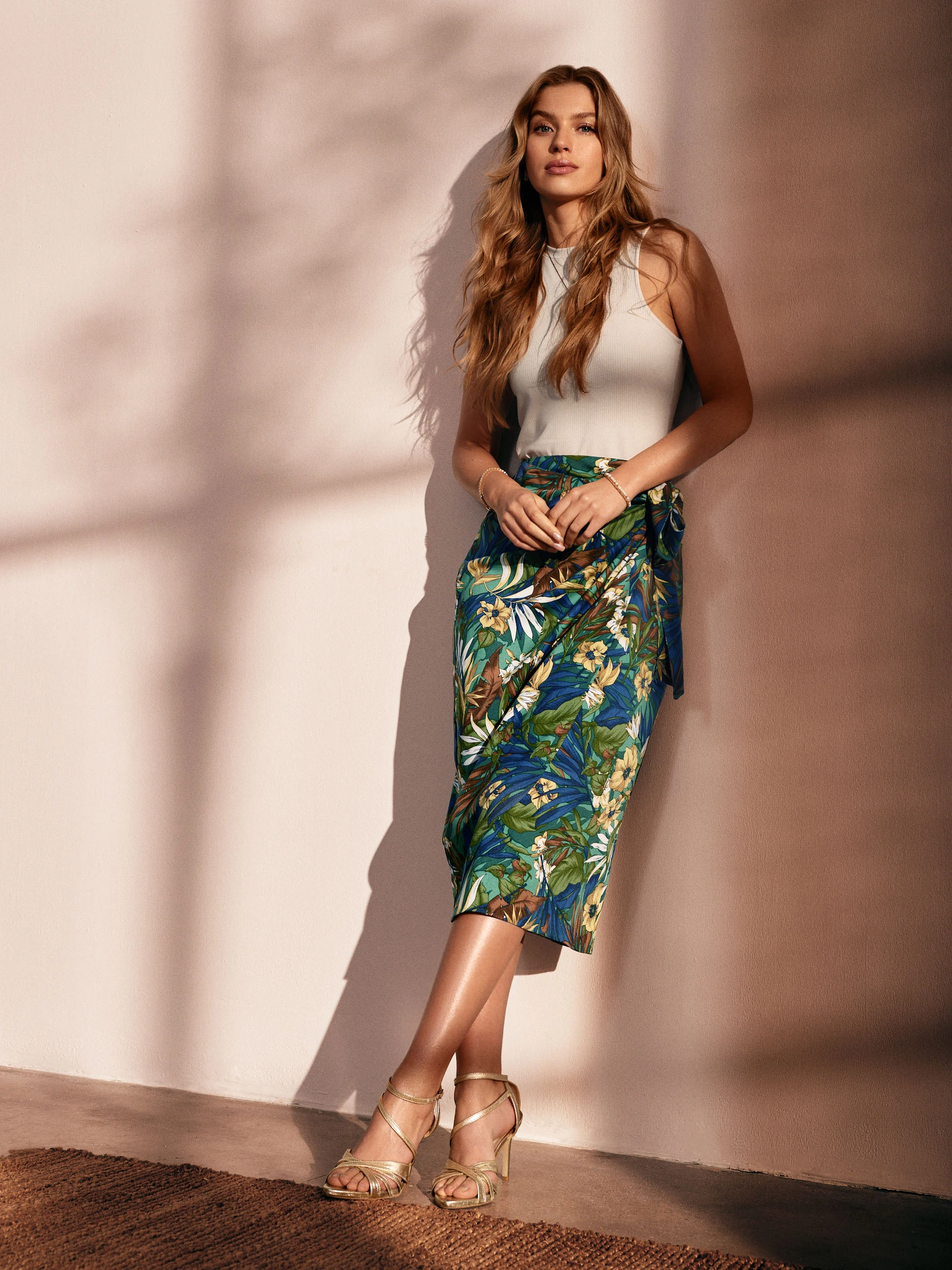 Beige viscose top