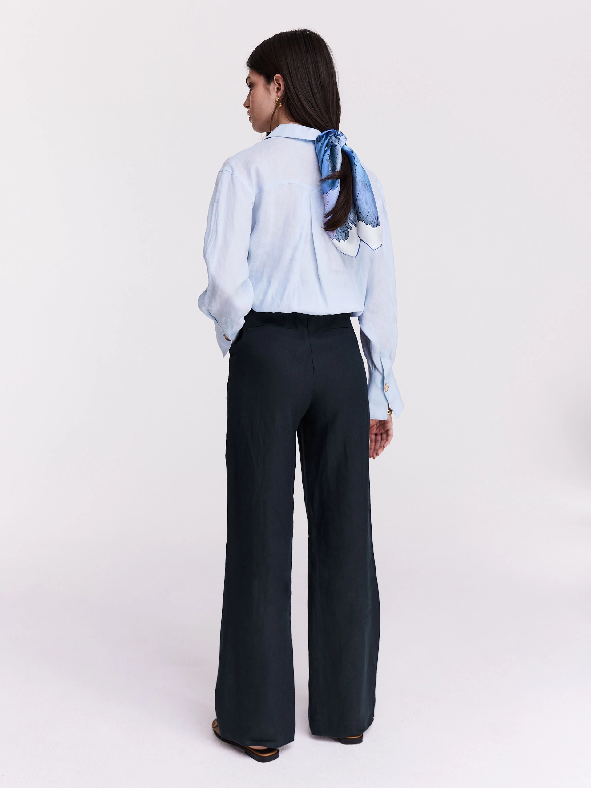 Blue linen oversize shirt