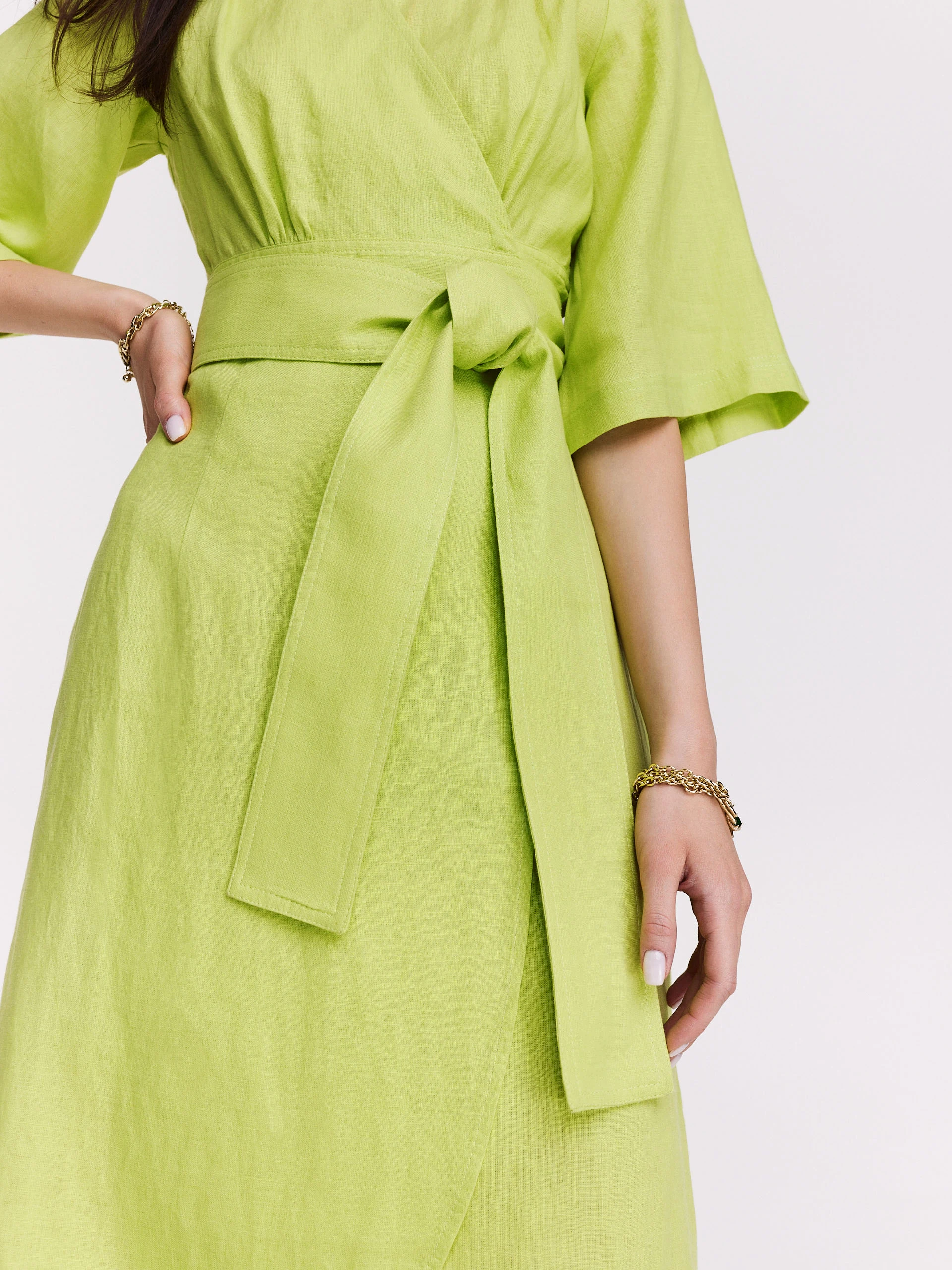 Lime green kimono cut dress