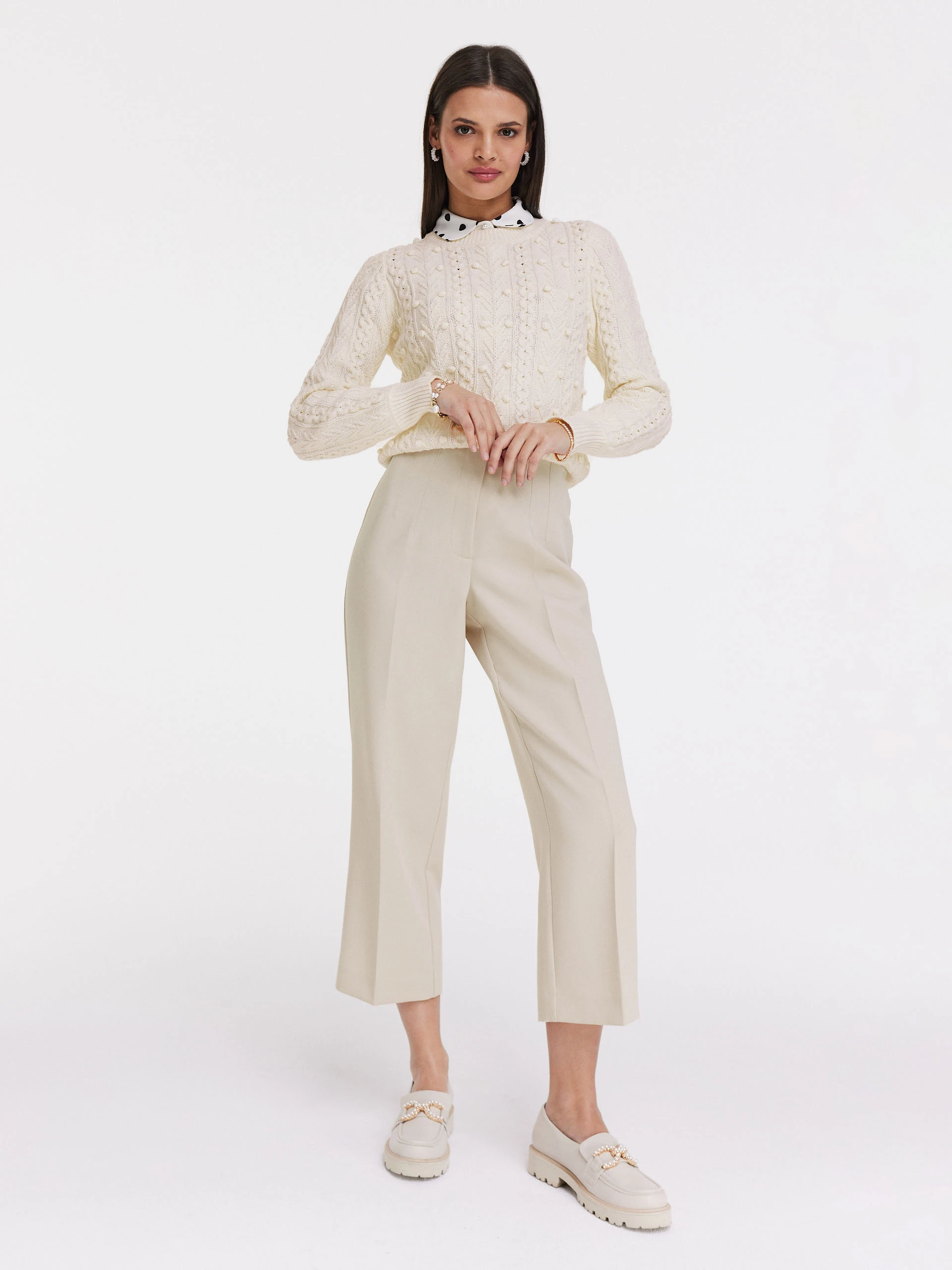 Wide beige pants