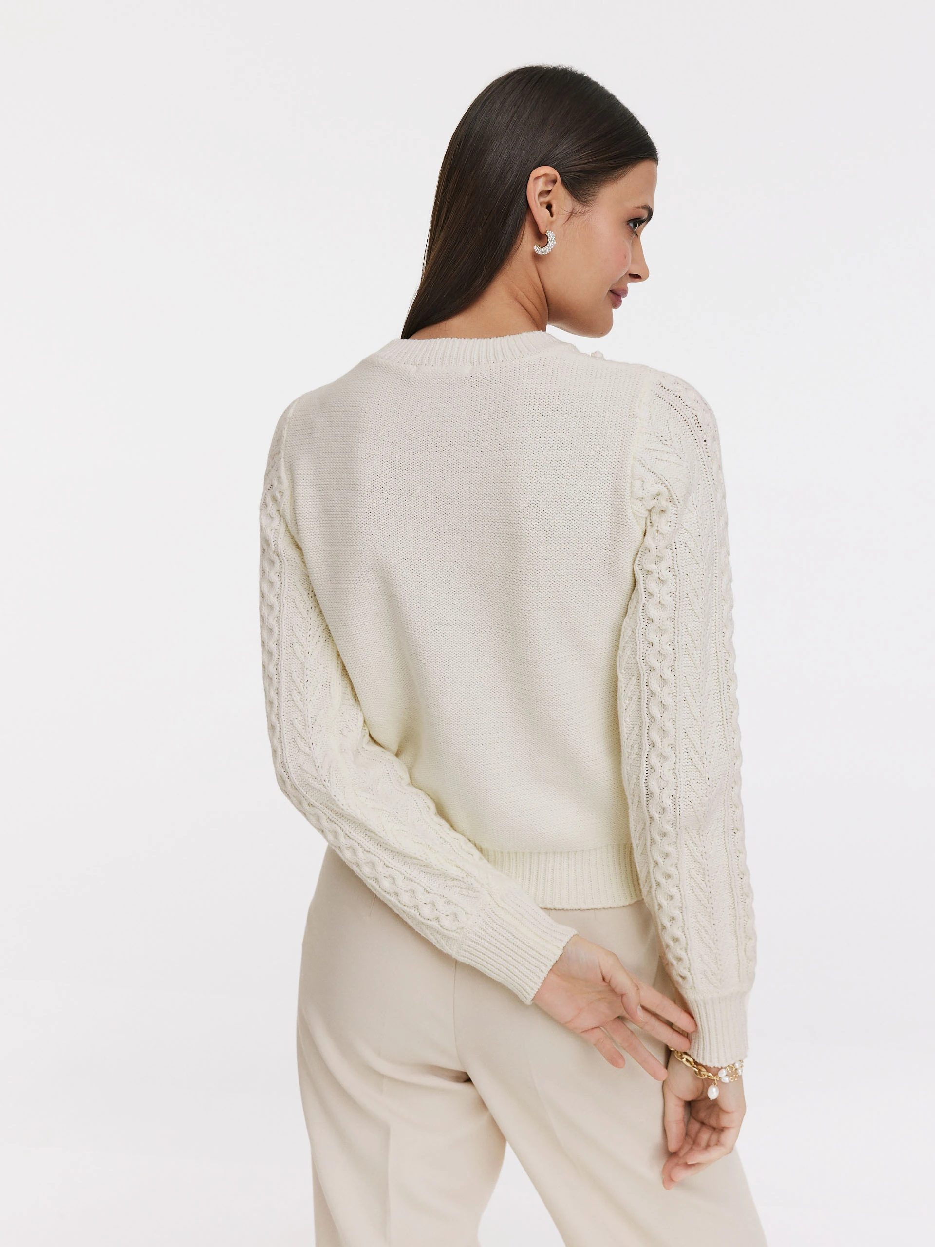 Cream checkered sweater