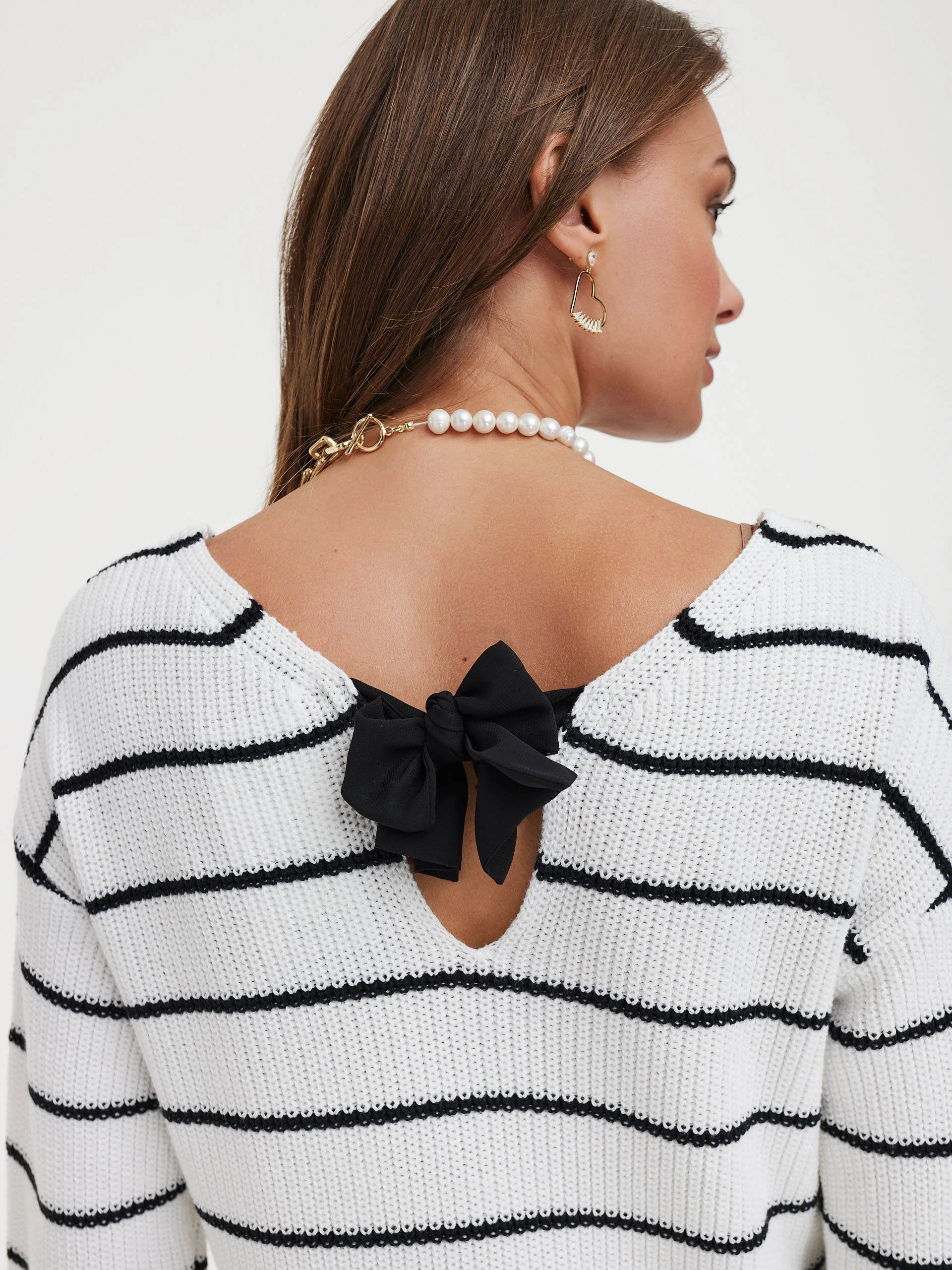 White striped sweater