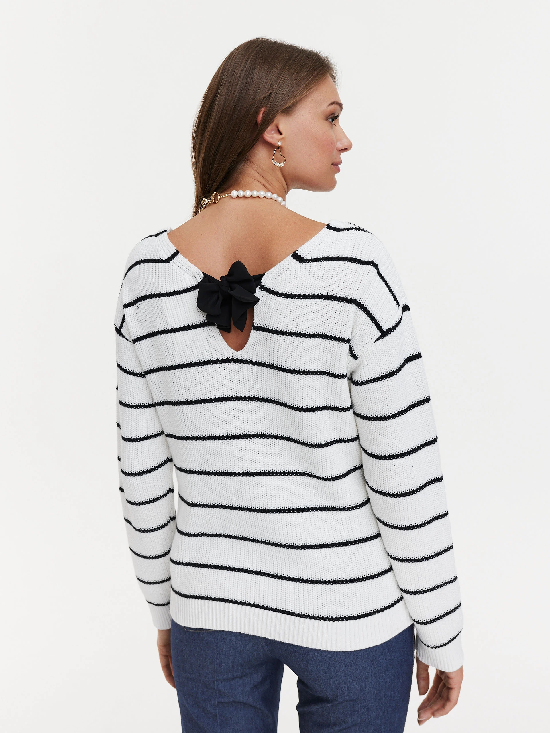 White striped sweater