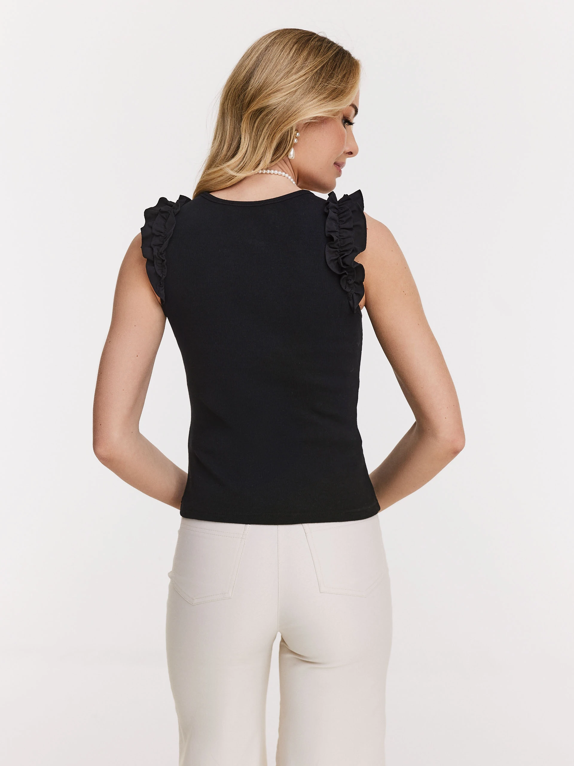 Black blouse with open shoulders