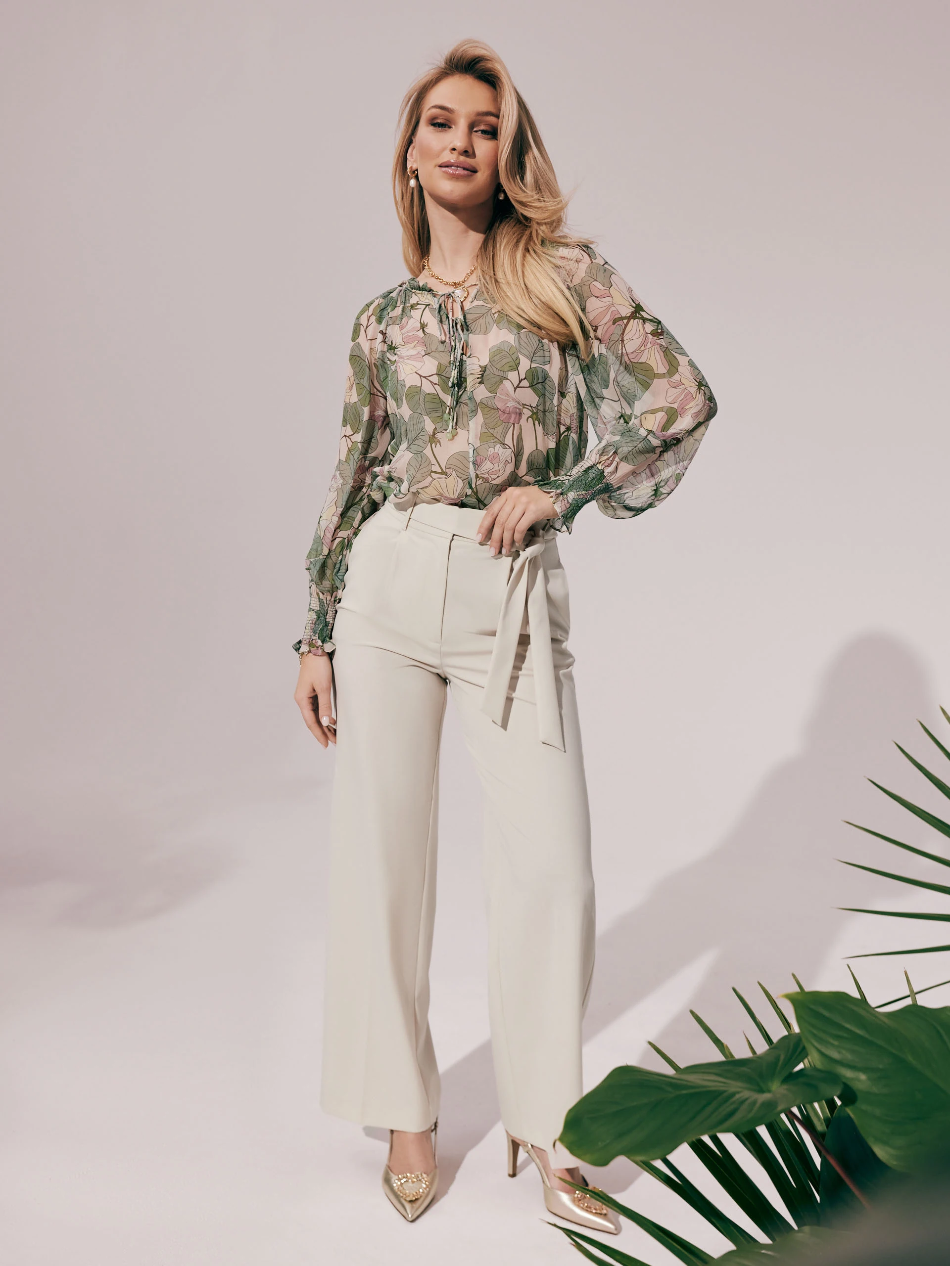 Light transparent floral shirt