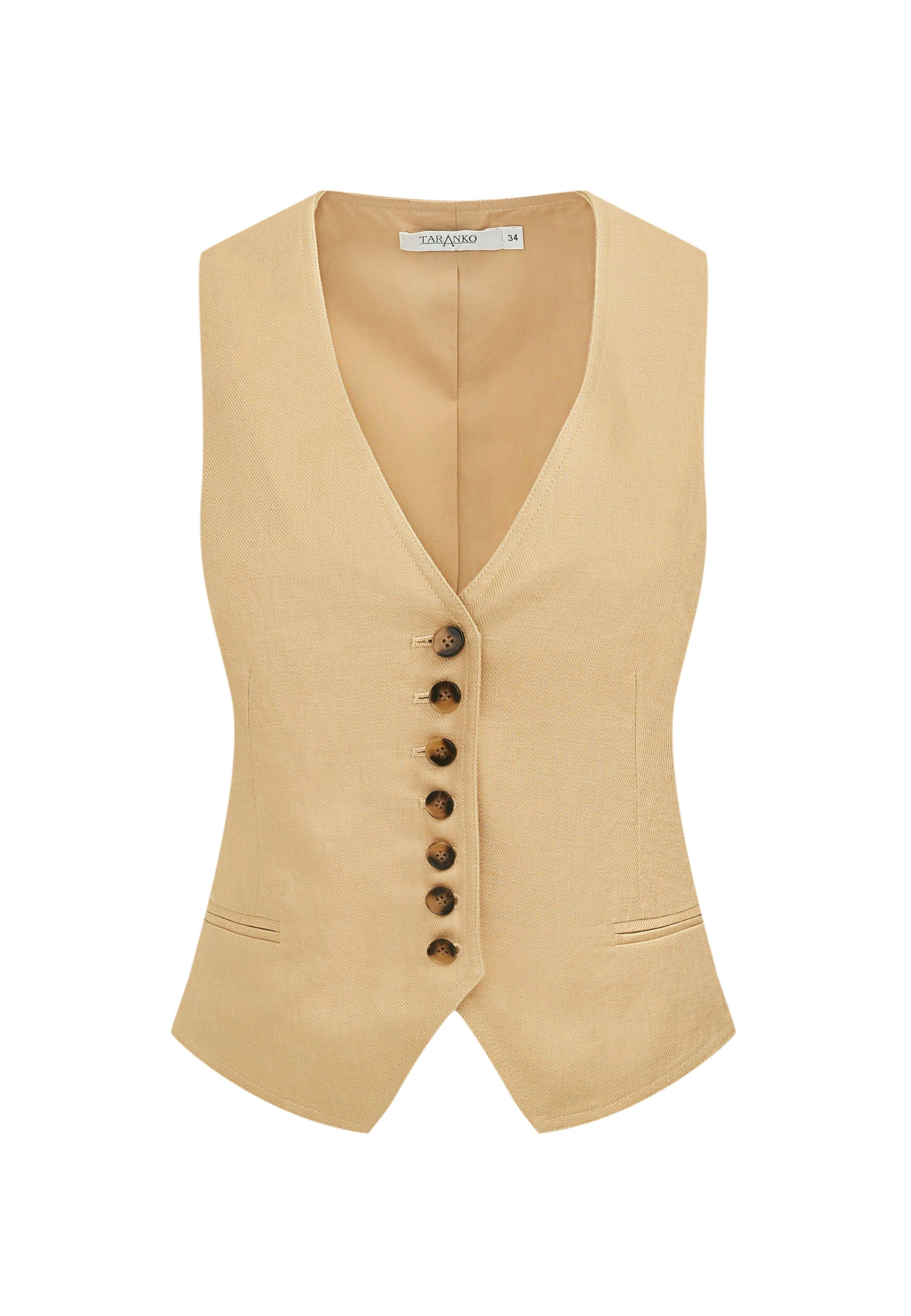 Caramel linen vest