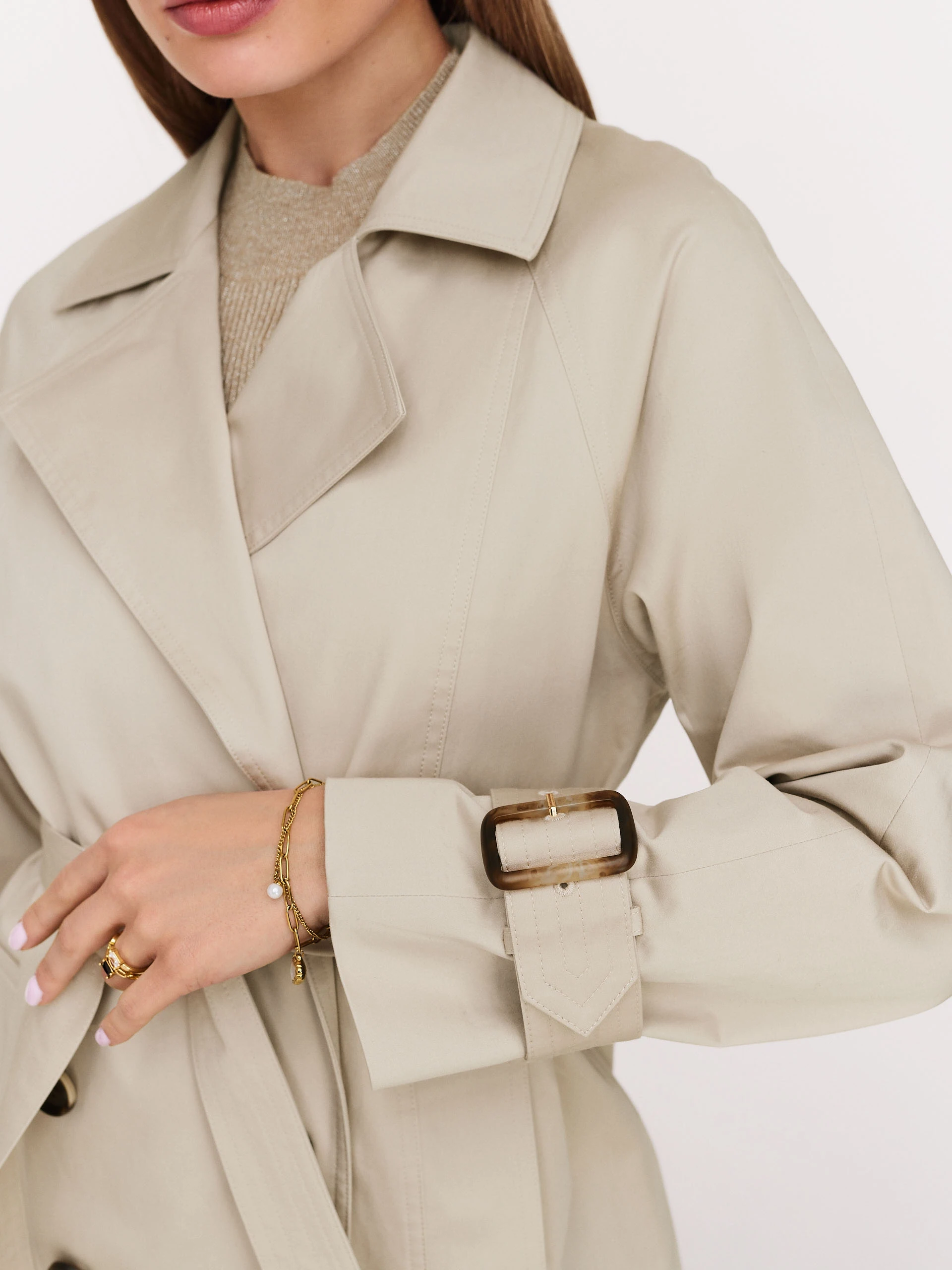 Light grey long trench coat