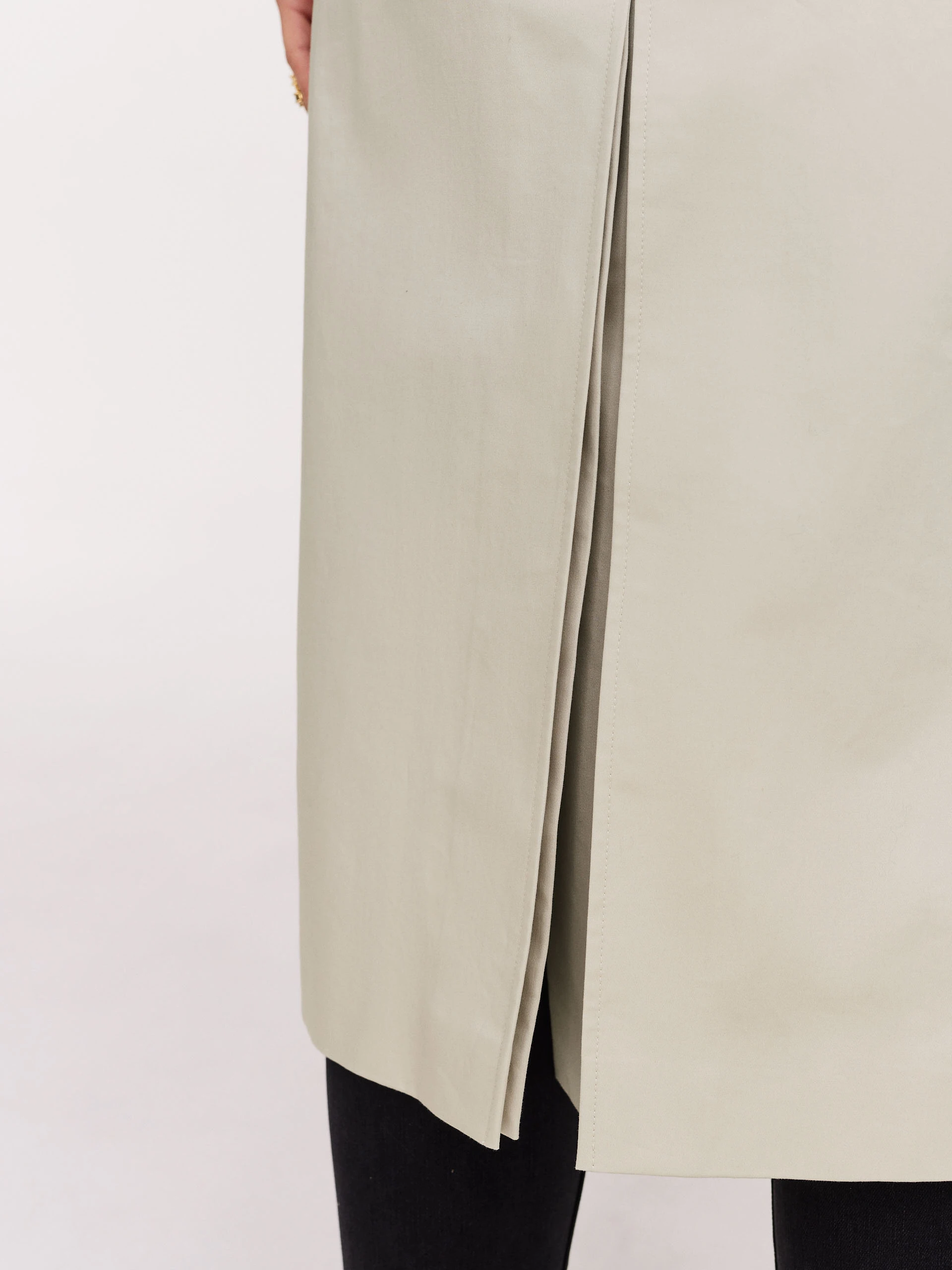 Light grey long trench coat