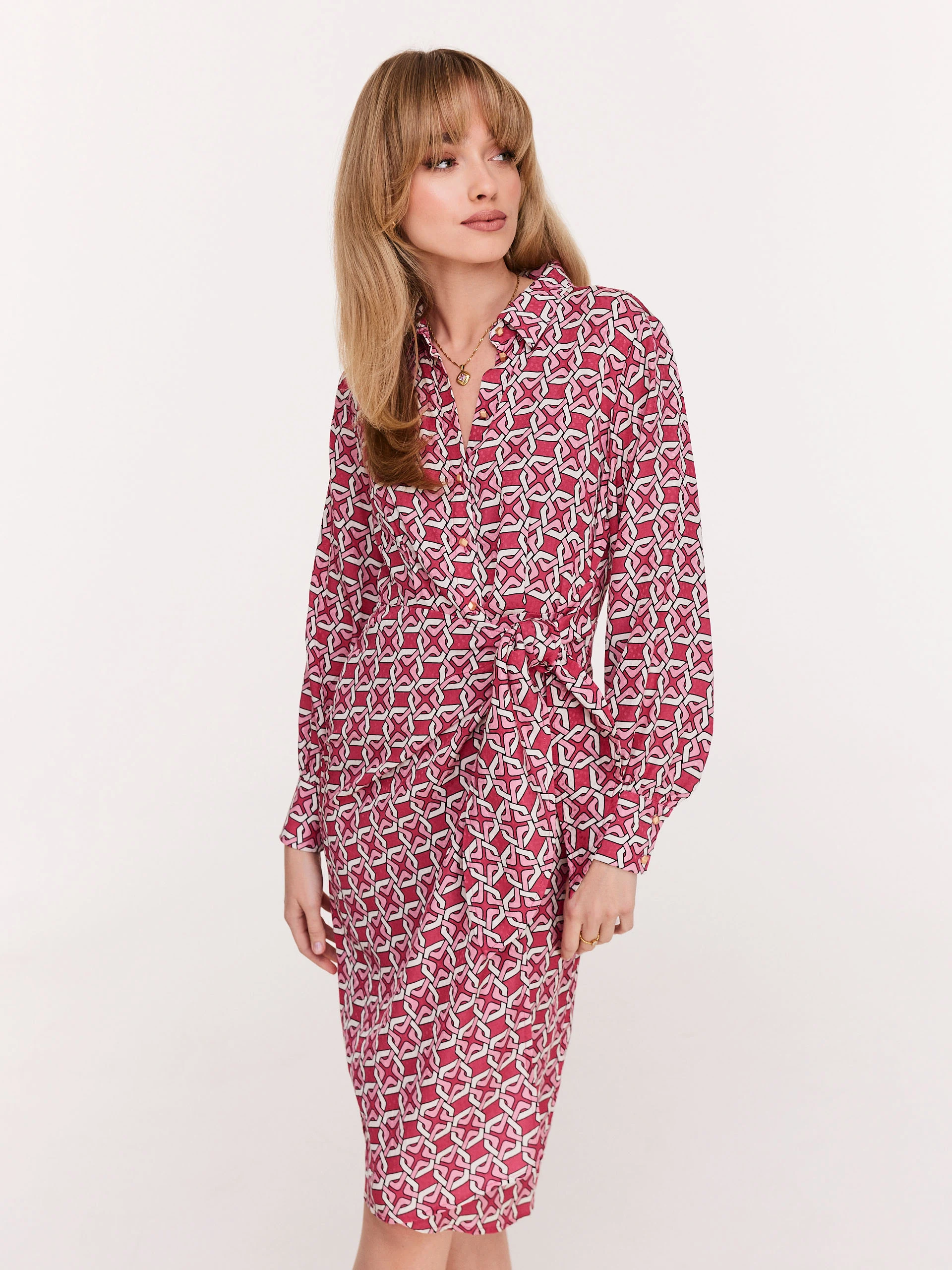 Emery dress with geometric pattern