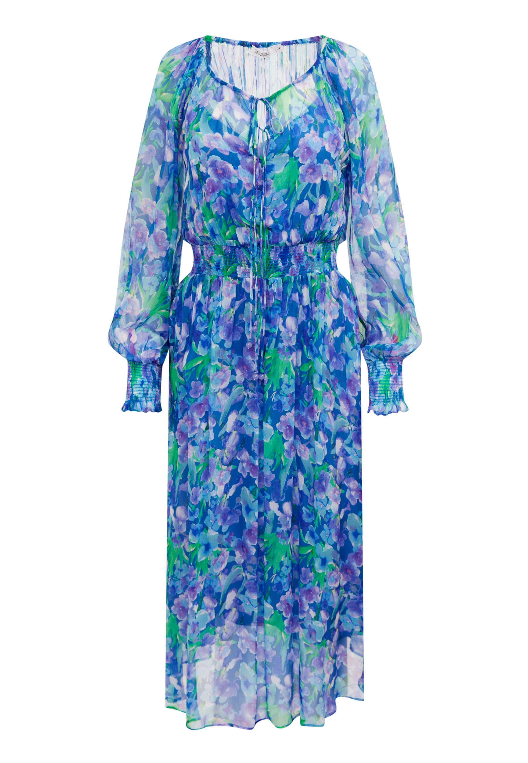 Long blue floral dress