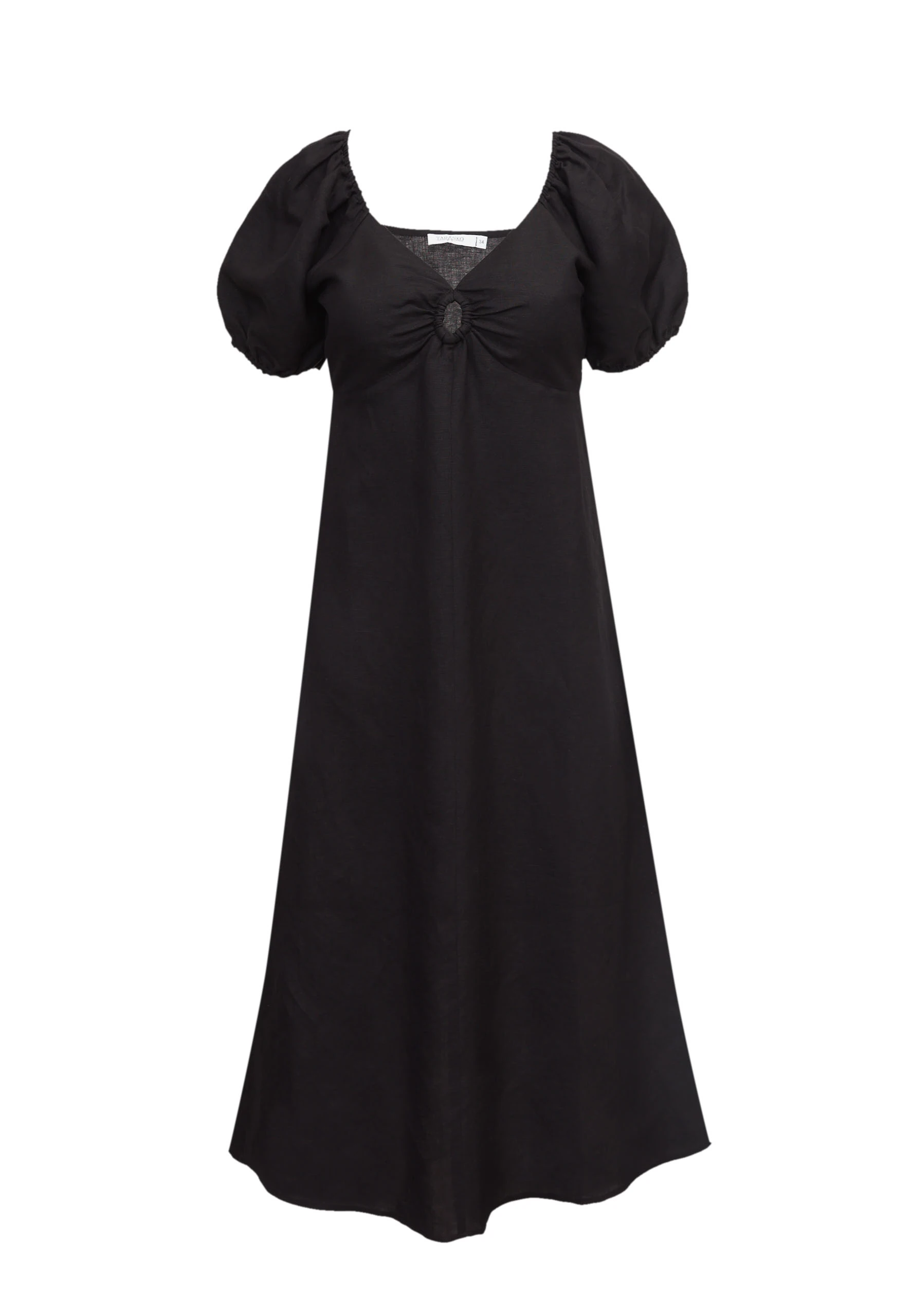 Black linen dress