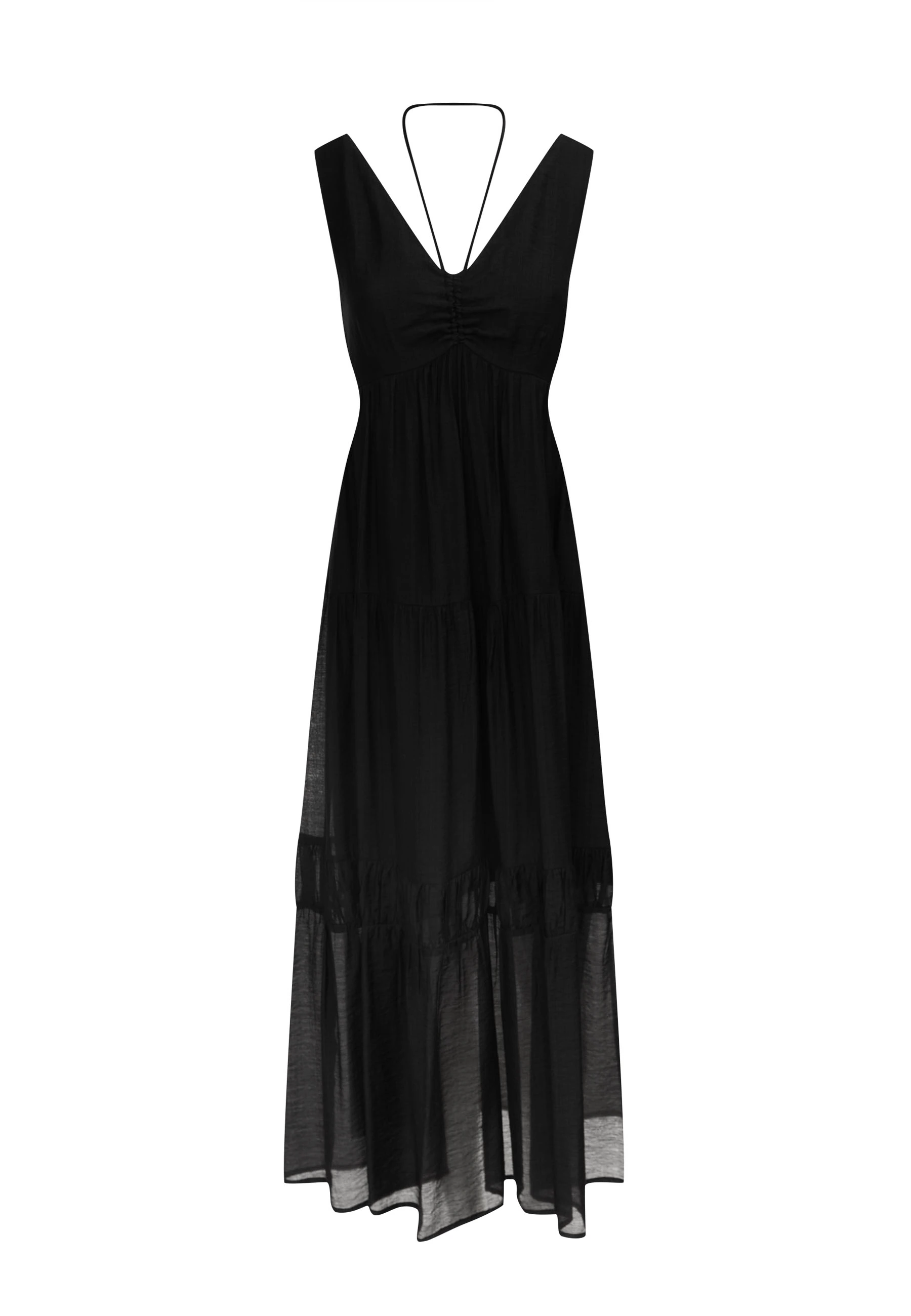 Black loose dress with neckline