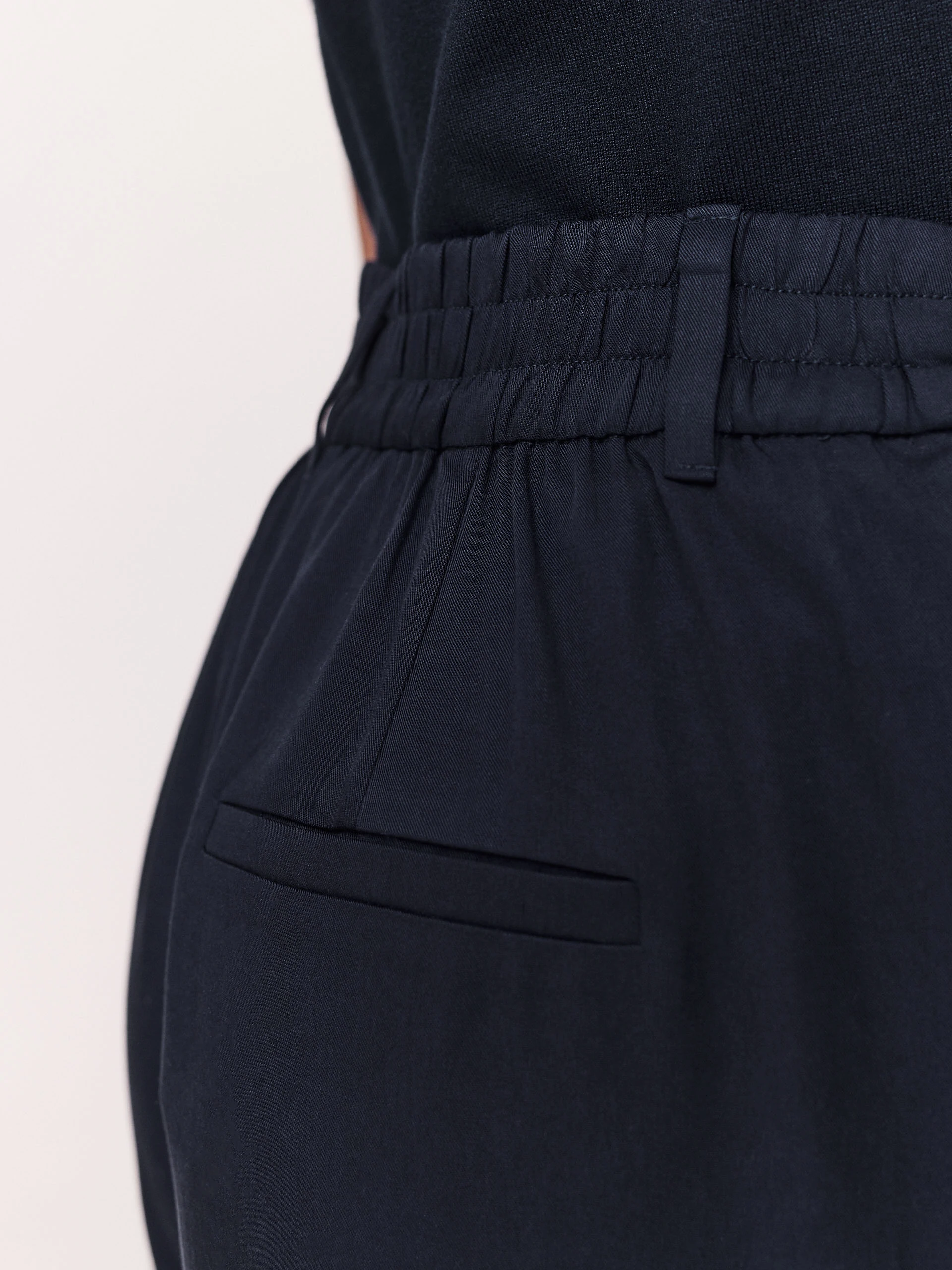 Navy blue pants with wide legs