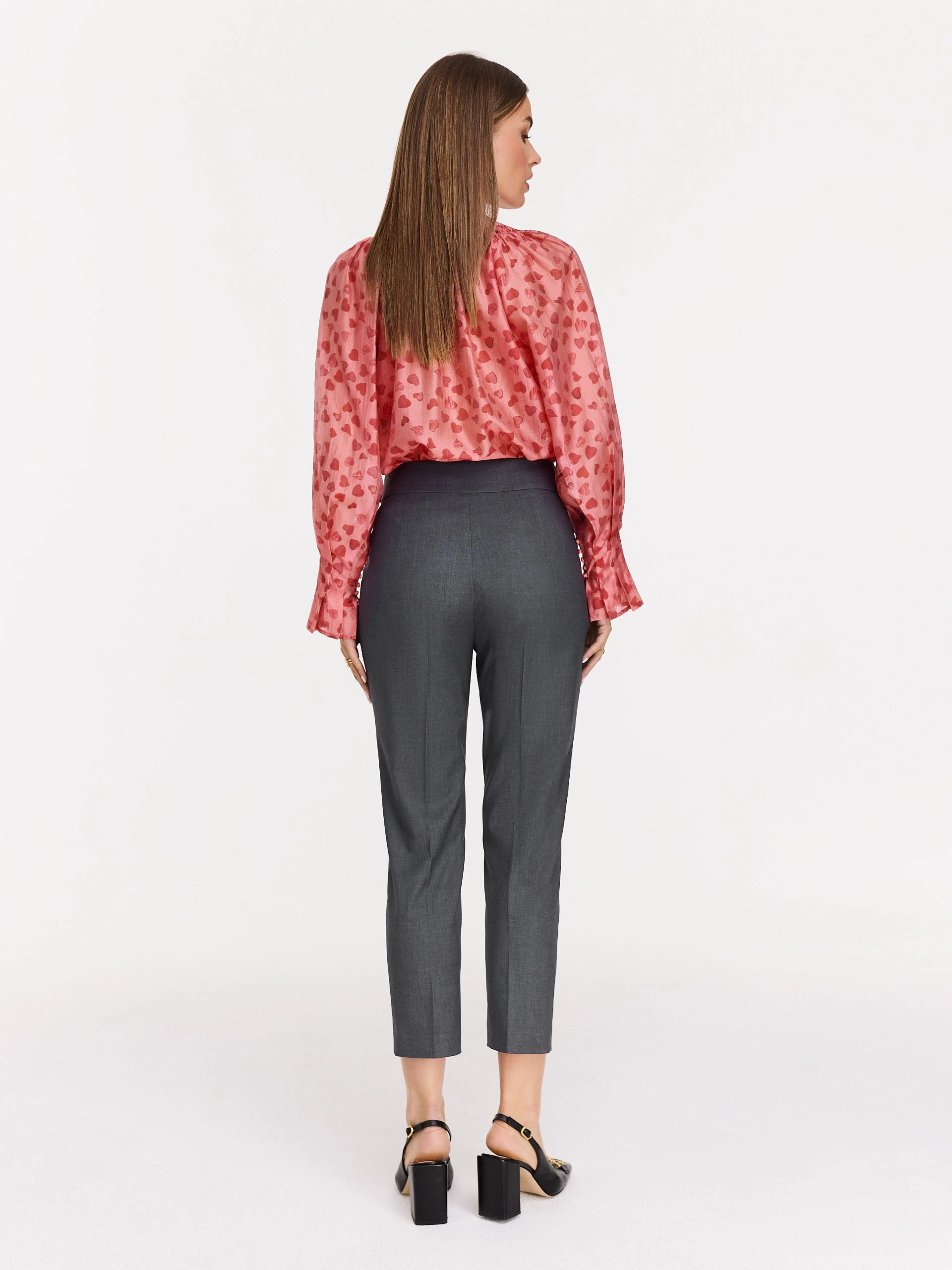 Grey ⅞ high-waisted cigarillos
