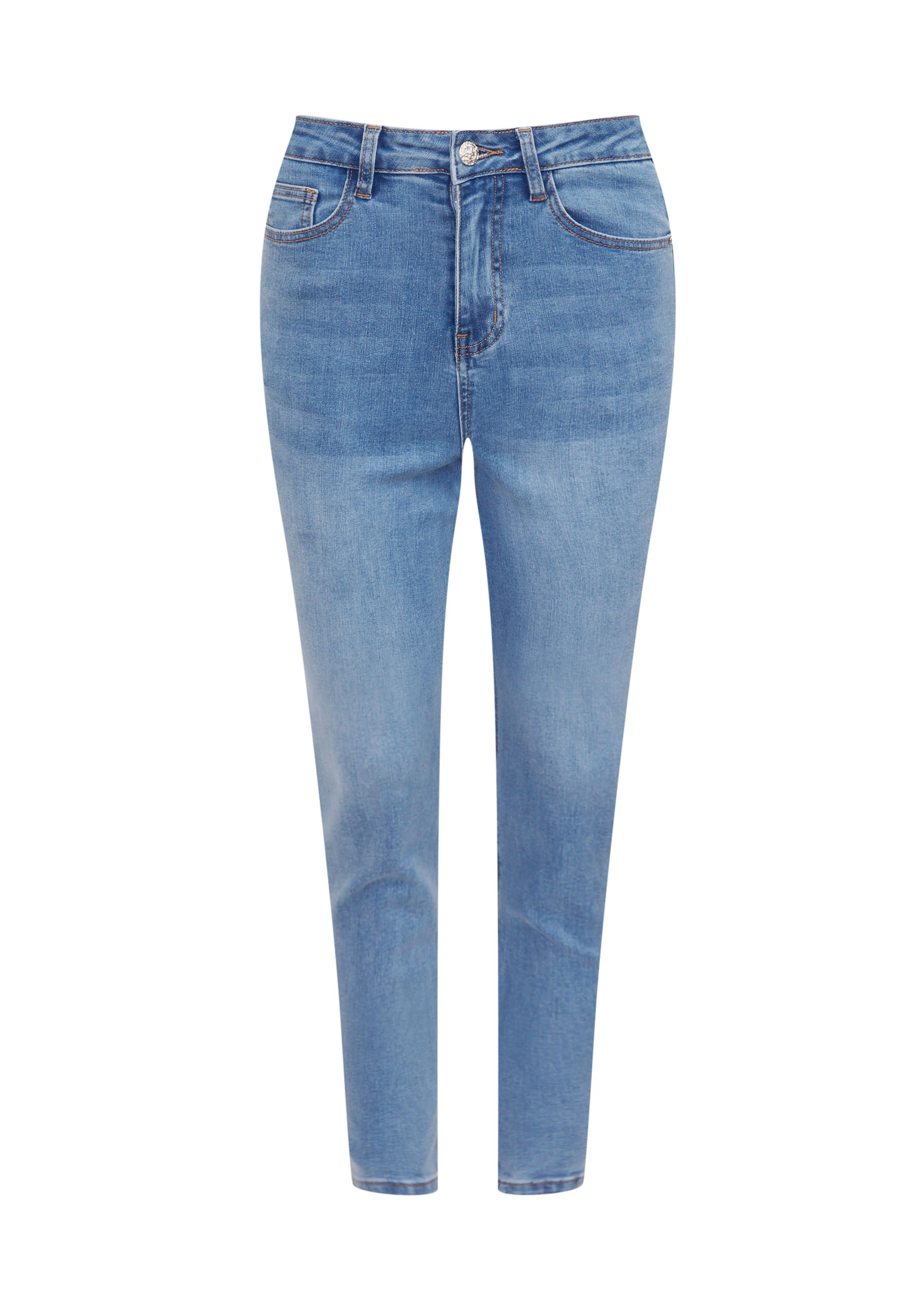 Light denim high-waisted jean tube tops