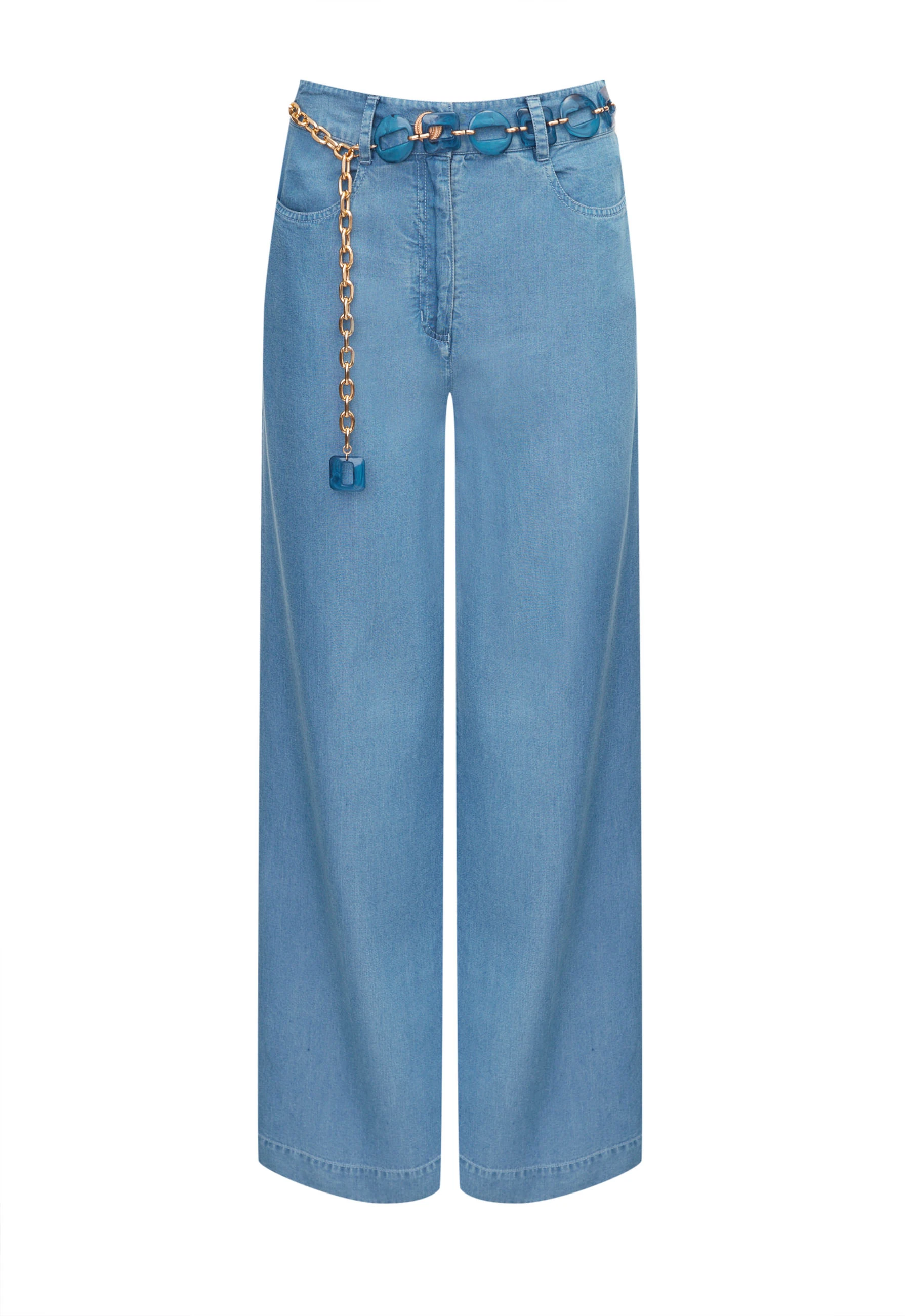 Flared high-waisted lyocell pants